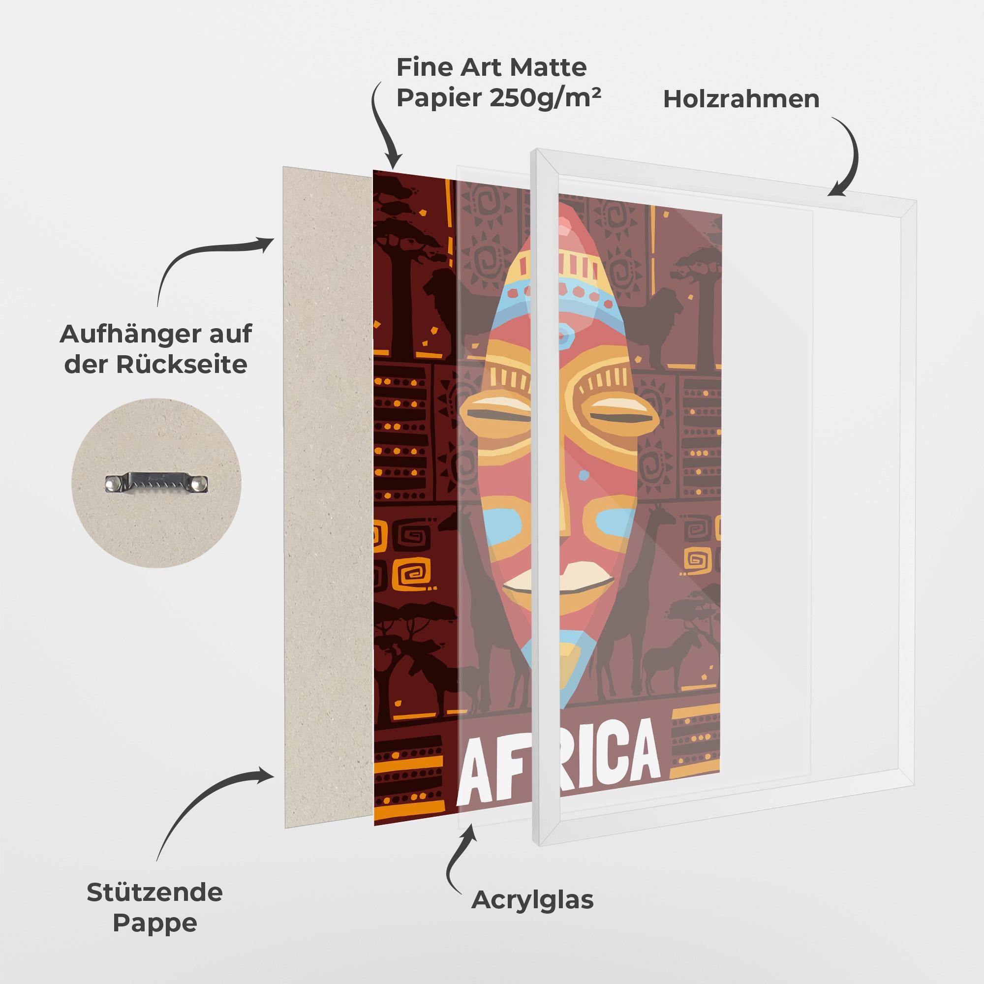 Gerahmte Poster Africa Mask mockup 1