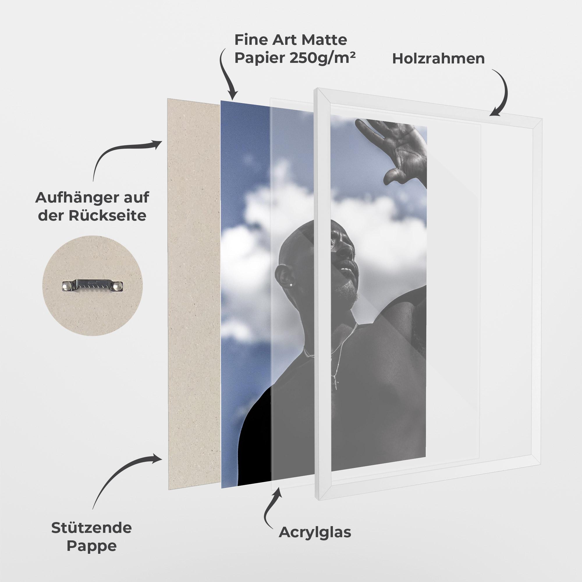 Gerahmte Poster African Blue Sky mockup 1