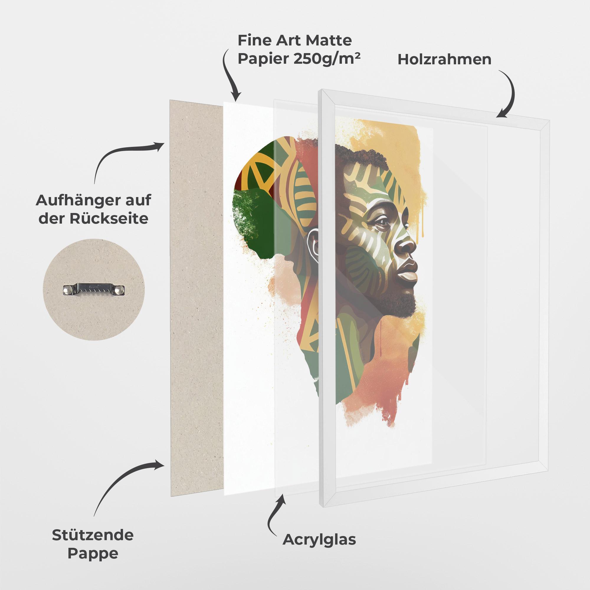 Gerahmte Poster African People Illustration mockup 1