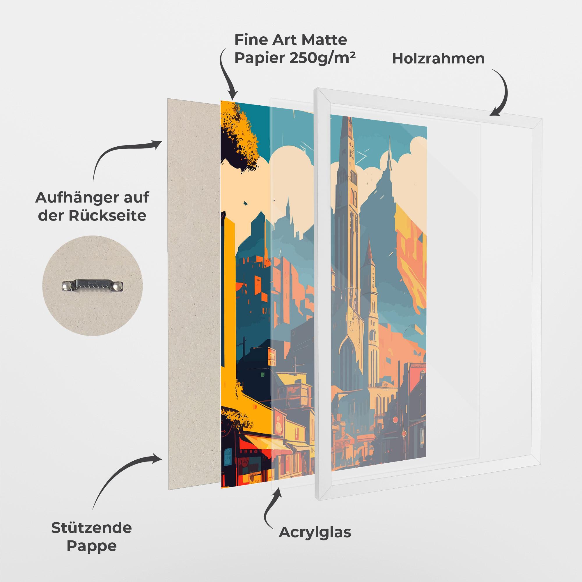 Gerahmte Poster African Tower mockup 1