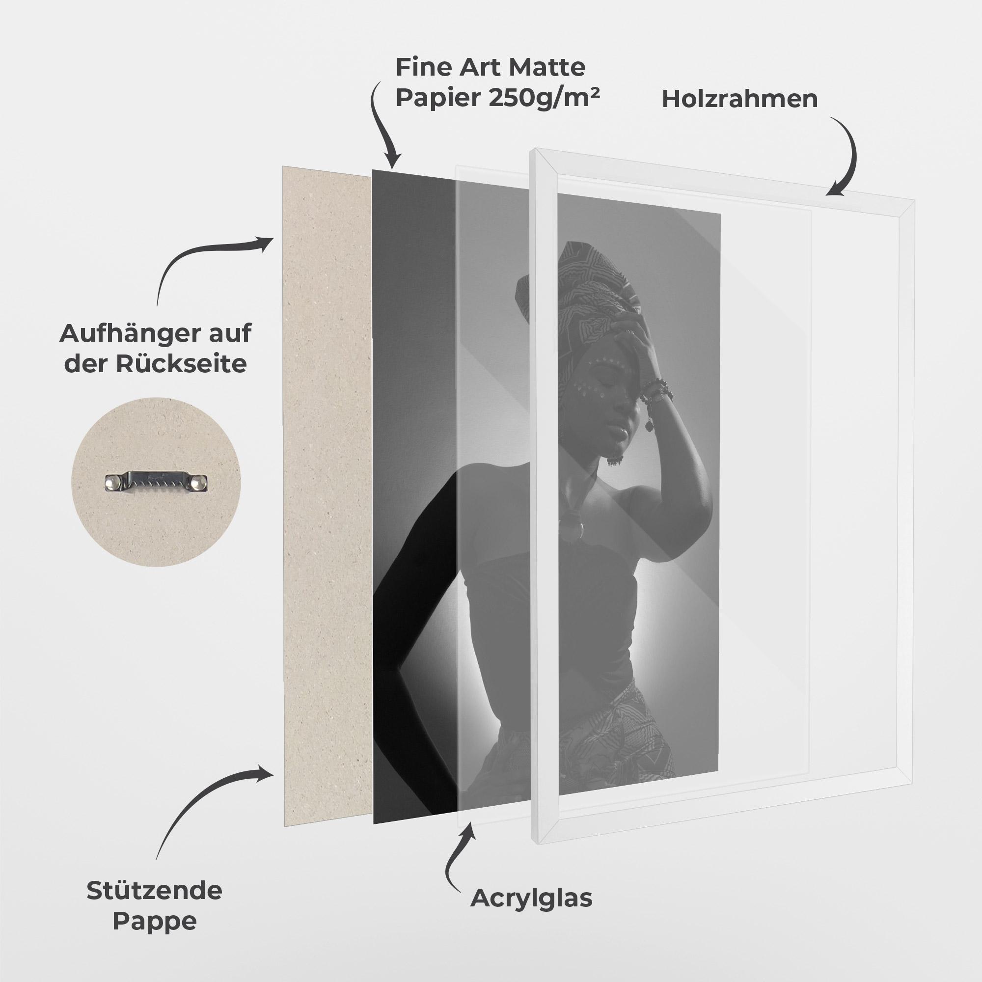 Gerahmte Poster African Woman Shadow mockup 1