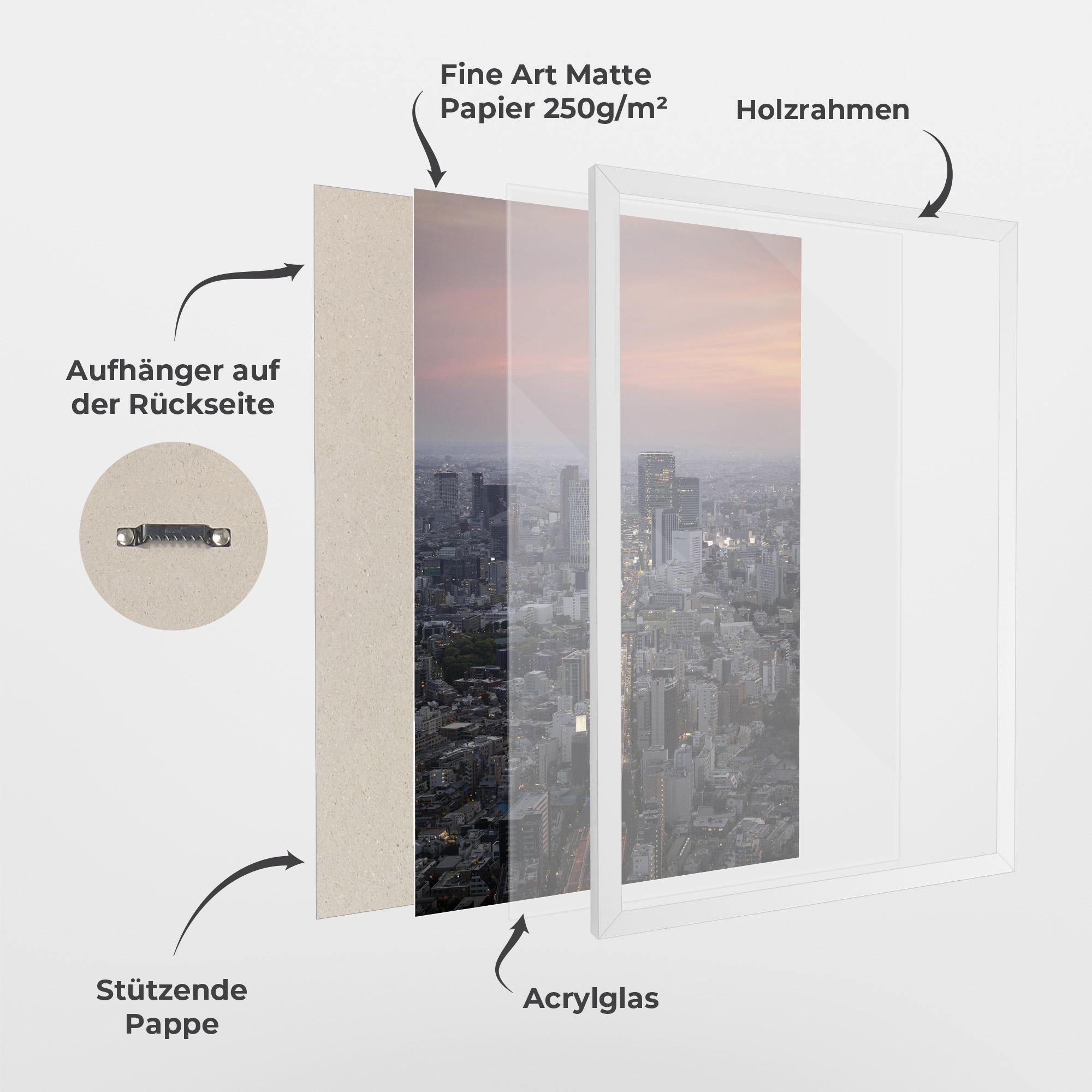 Gerahmte Poster Beautiful Tall Buildings mockup 1