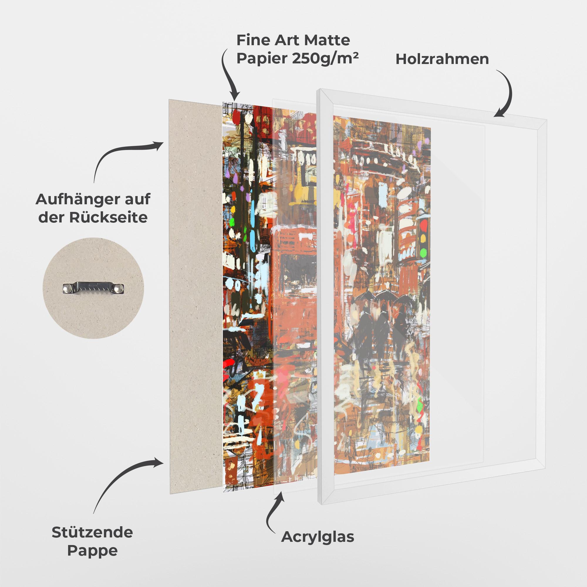 Gerahmte Poster Seamless Colorful City mockup 1