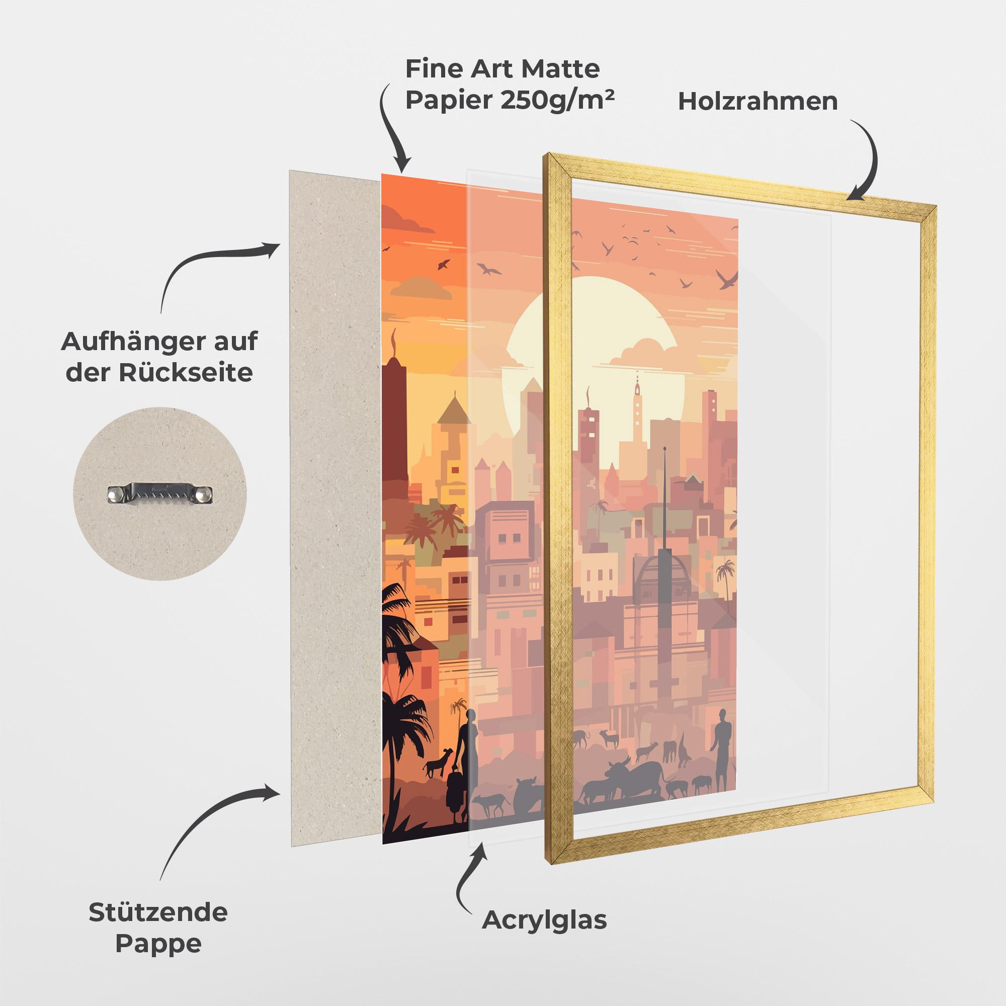 Gerahmte Poster Africa City Sunset mockup 1
