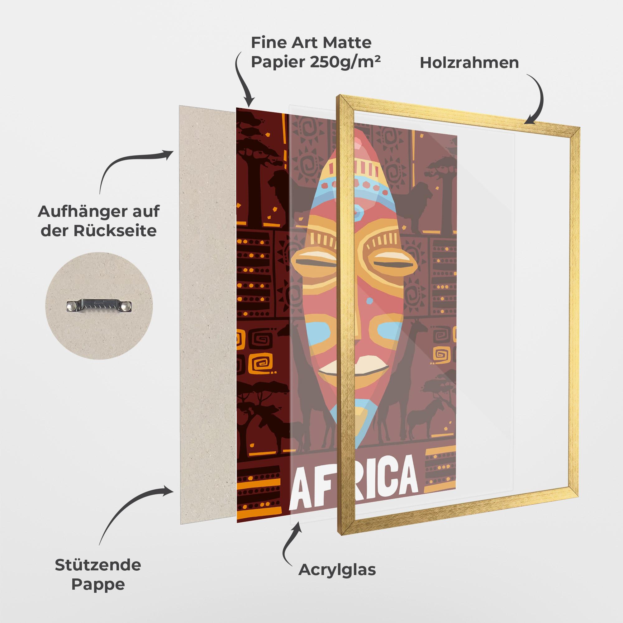 Gerahmte Poster Africa Mask mockup 1