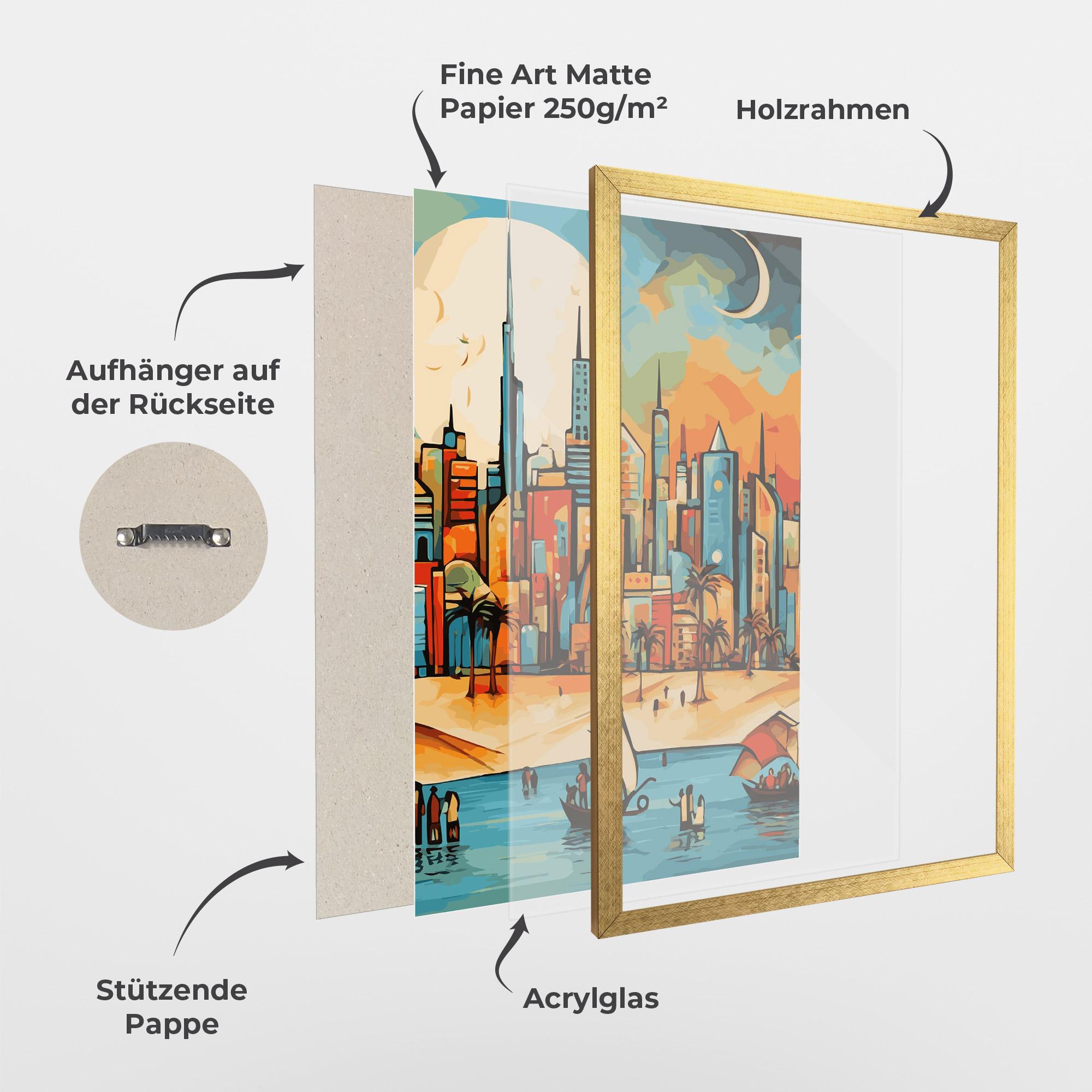 Gerahmte Poster African Moon mockup 1