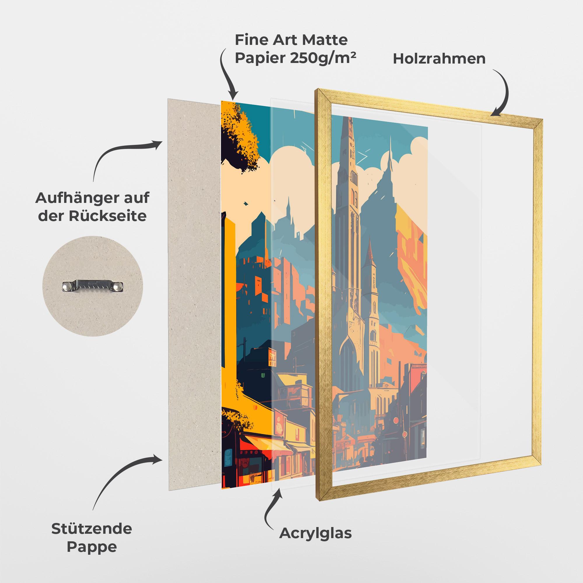 Gerahmte Poster African Tower mockup 1