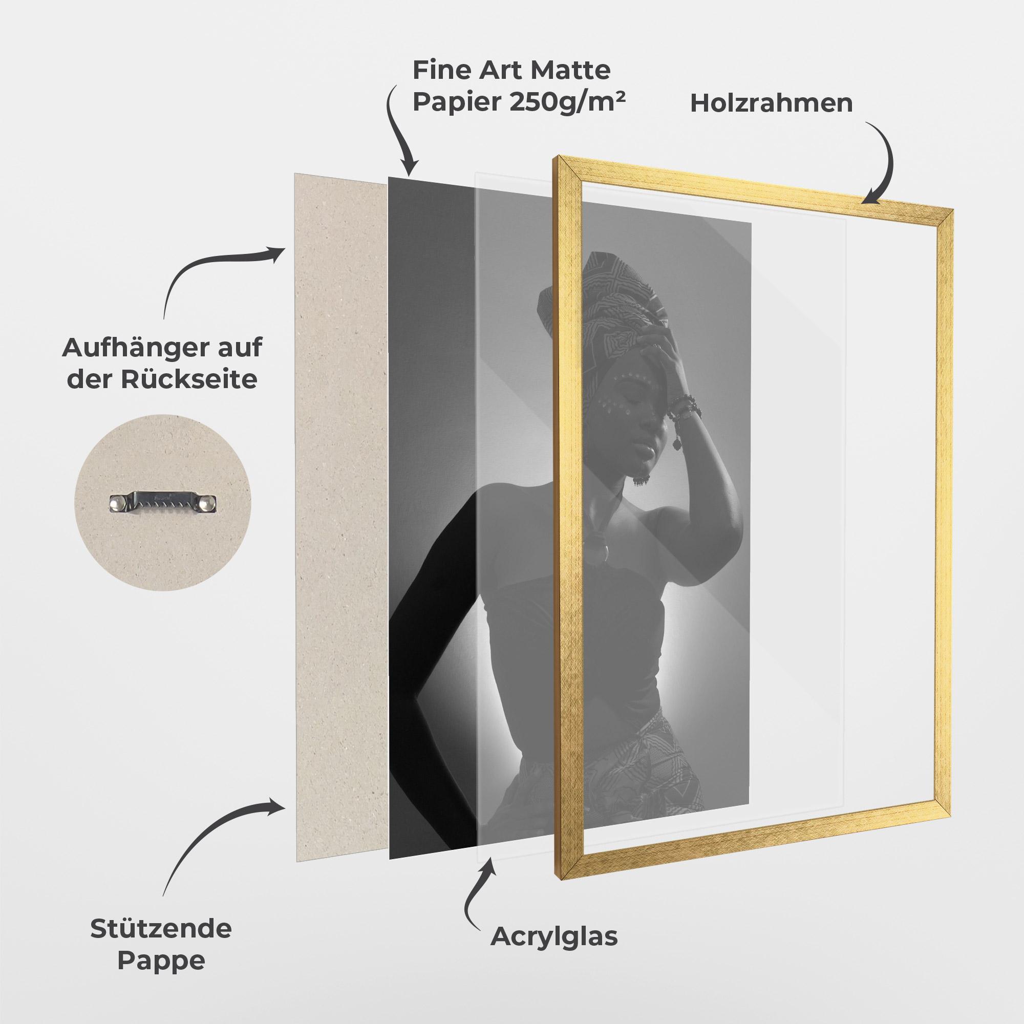 Gerahmte Poster African Woman Shadow mockup 1