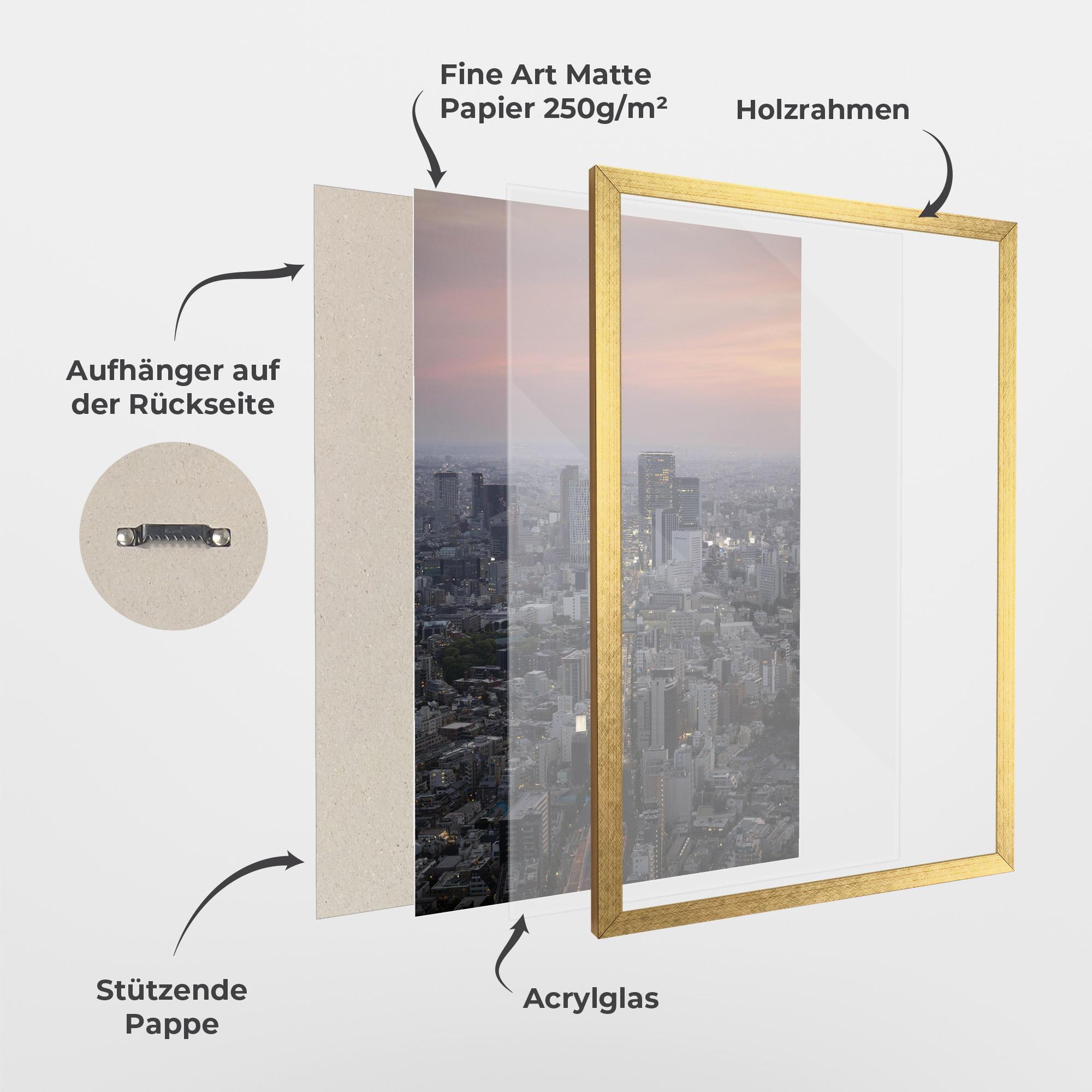 Gerahmte Poster Beautiful Tall Buildings mockup 1