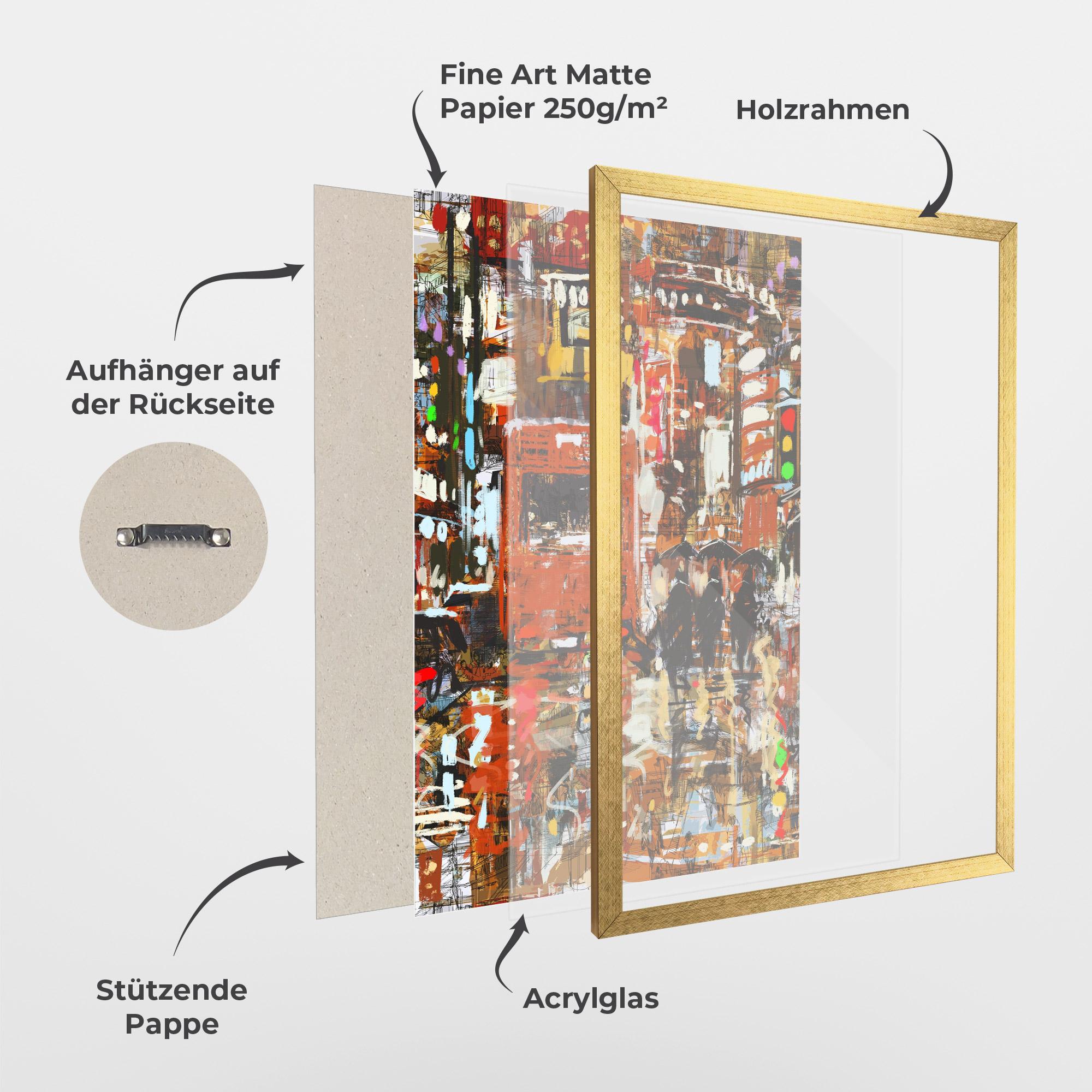 Gerahmte Poster Seamless Colorful City mockup 1