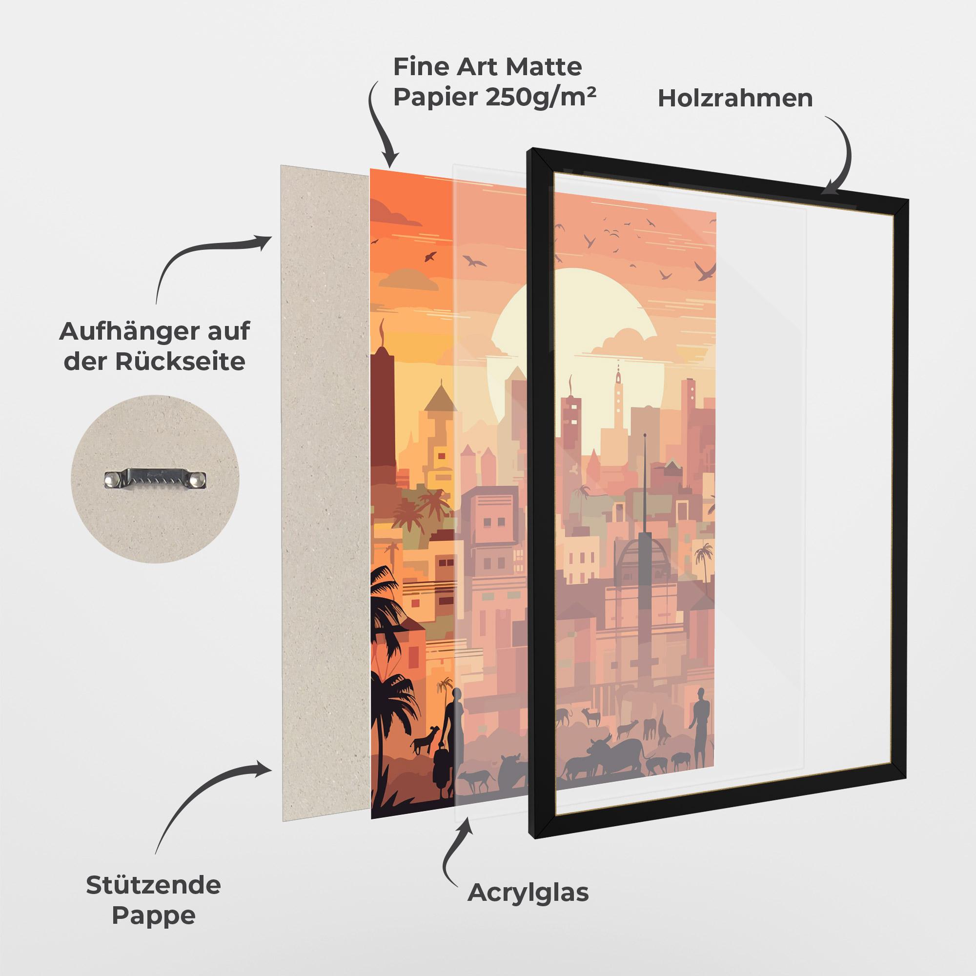 Gerahmte Poster Africa City Sunset mockup 1