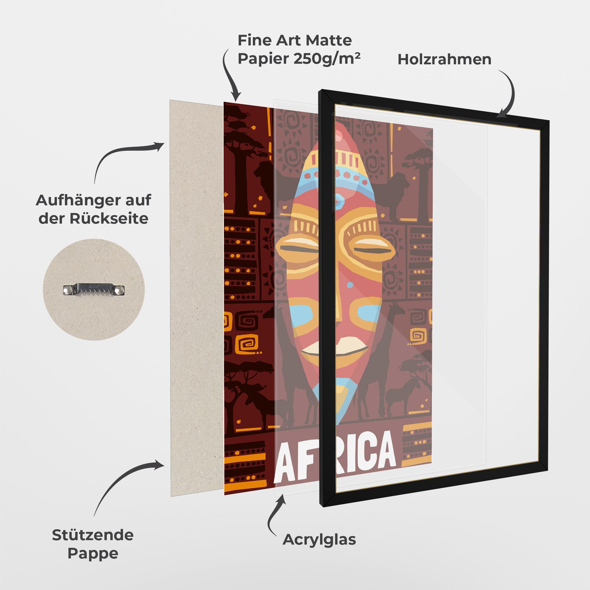 Gerahmte Poster Africa Mask mockup 1