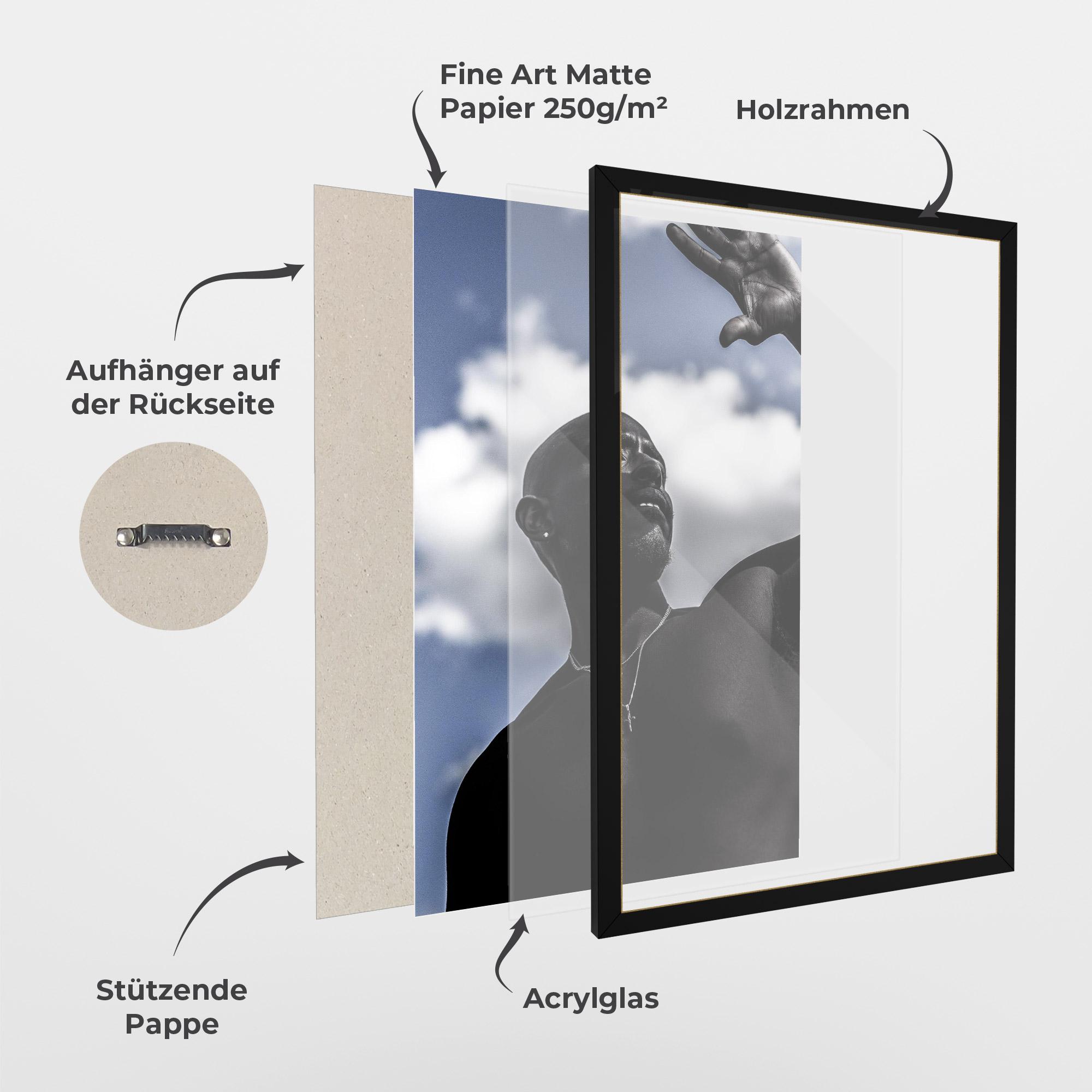 Gerahmte Poster African Blue Sky mockup 1