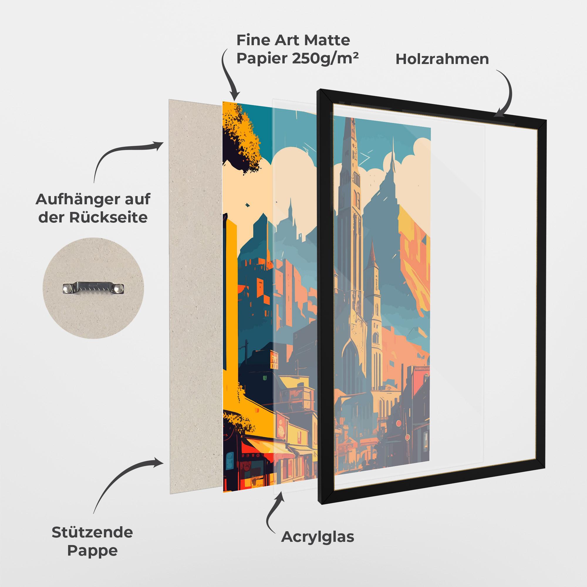 Gerahmte Poster African Tower mockup 1