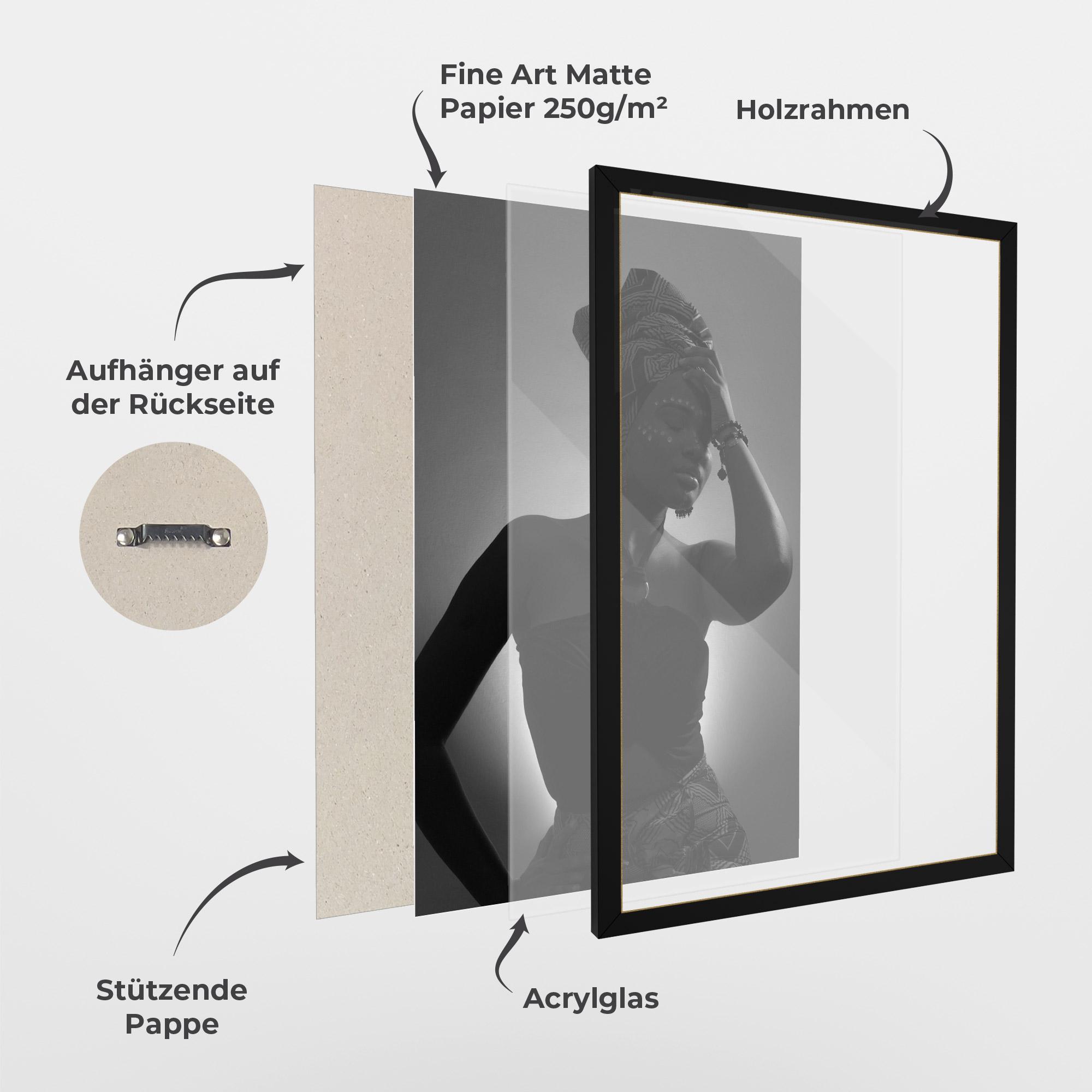 Gerahmte Poster African Woman Shadow mockup 1