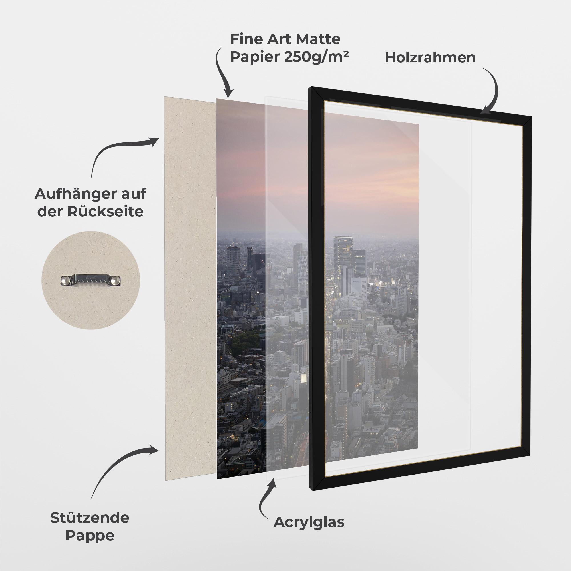 Gerahmte Poster Beautiful Tall Buildings mockup 1