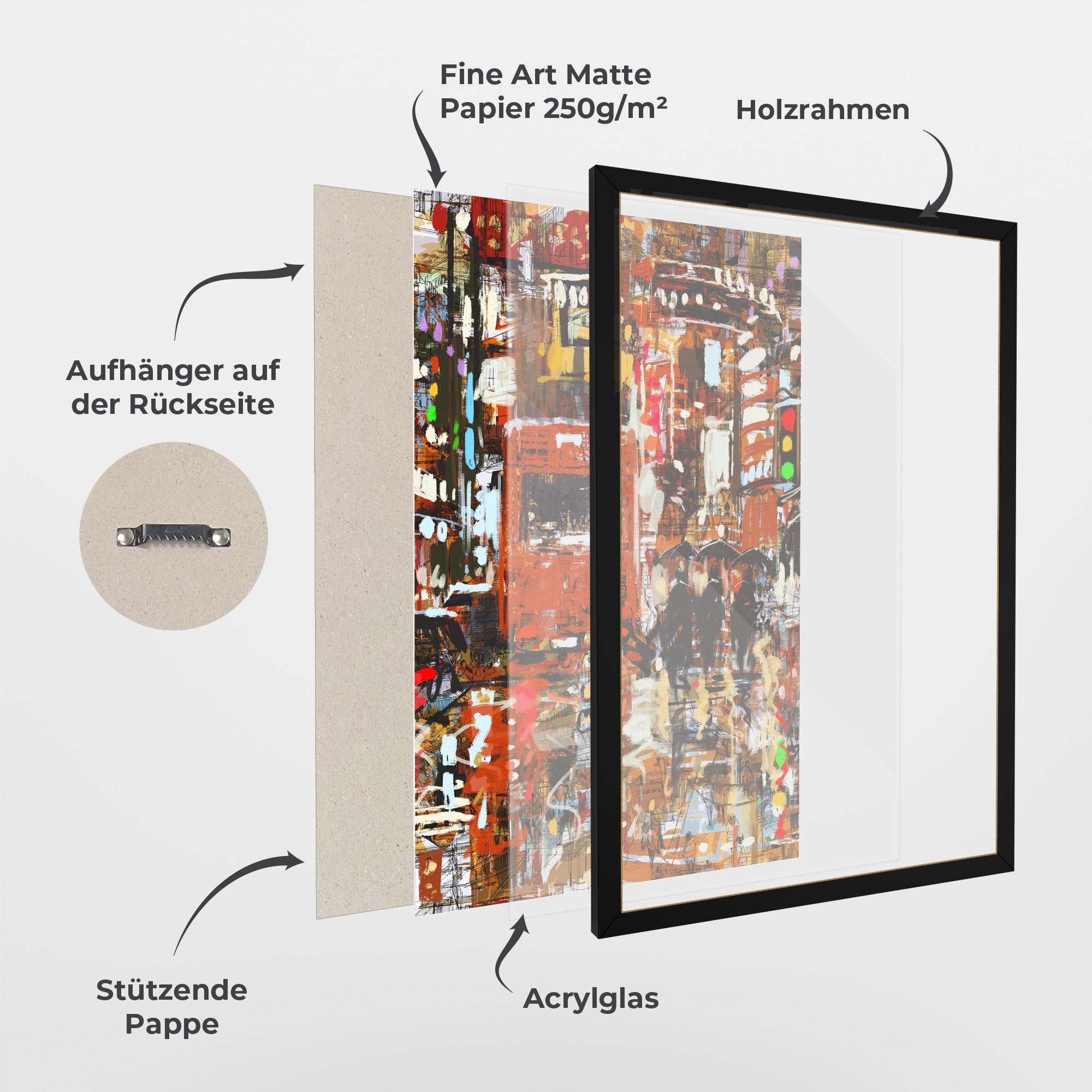 Gerahmte Poster Seamless Colorful City mockup 1