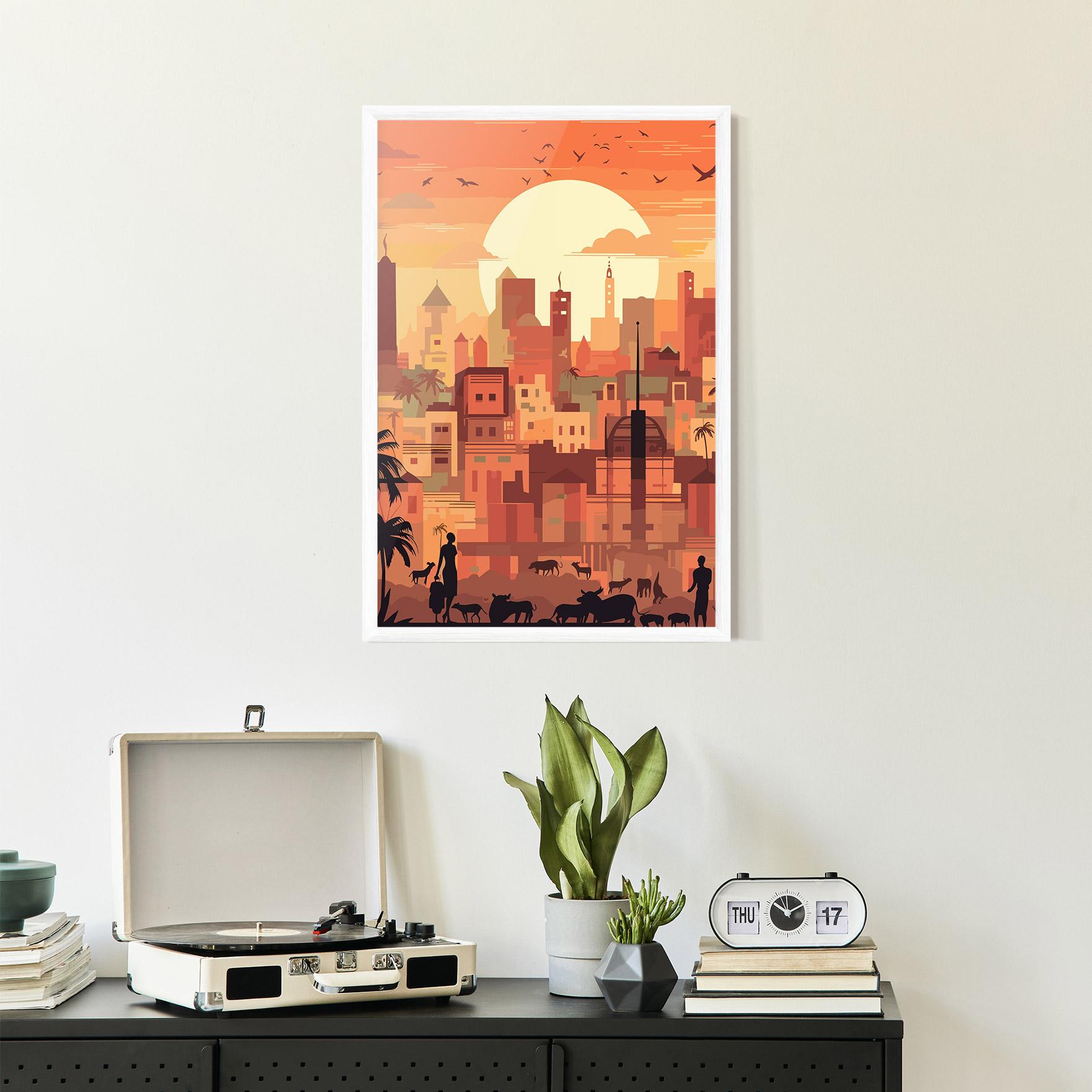 Gerahmte Poster Africa City Sunset mockup 2