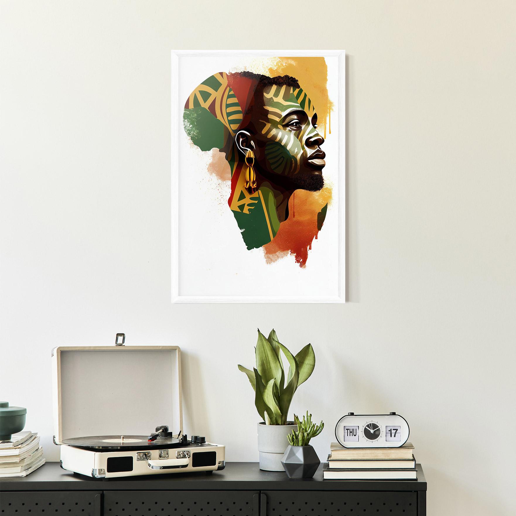 Gerahmte Poster African People Illustration mockup 2