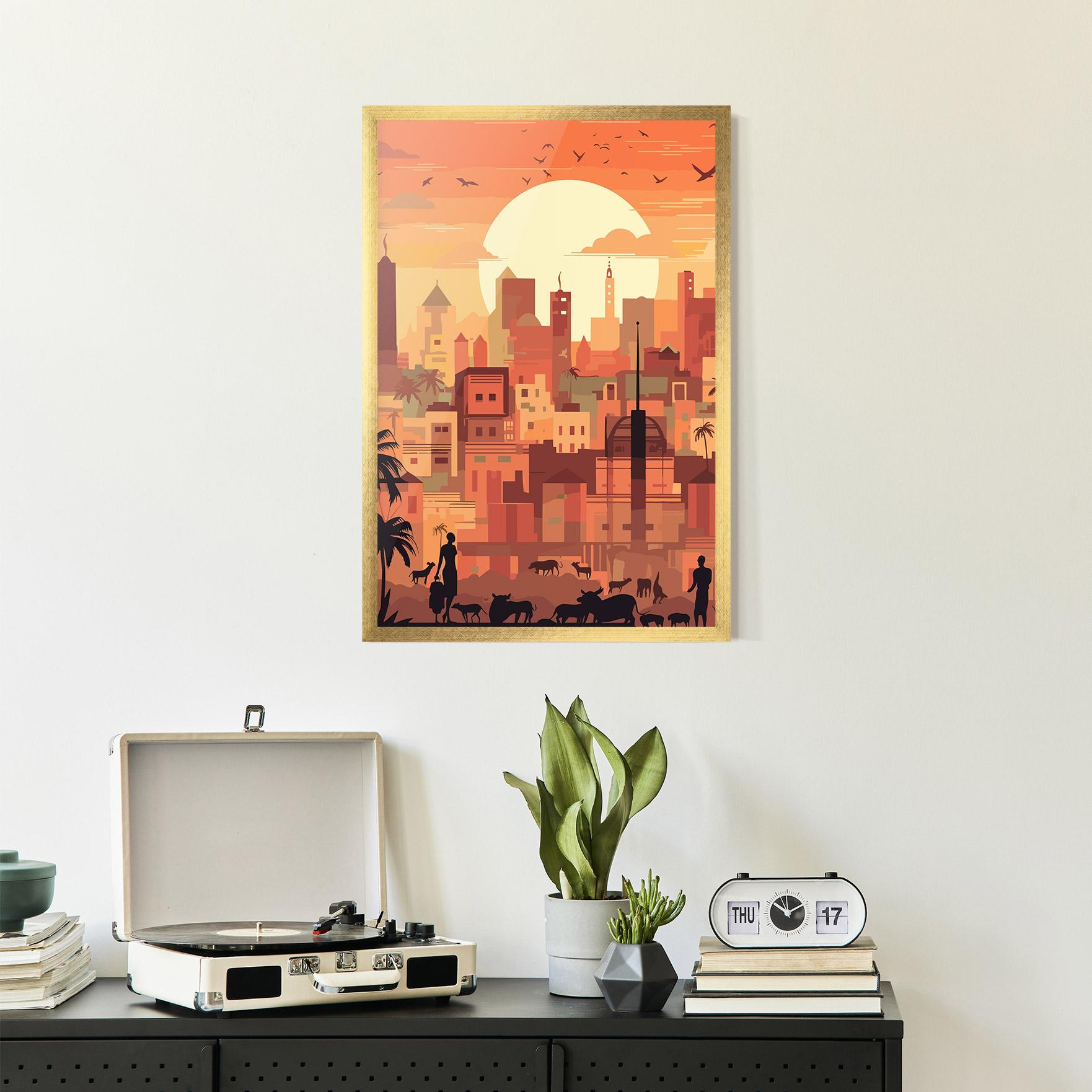 Gerahmte Poster Africa City Sunset mockup 2