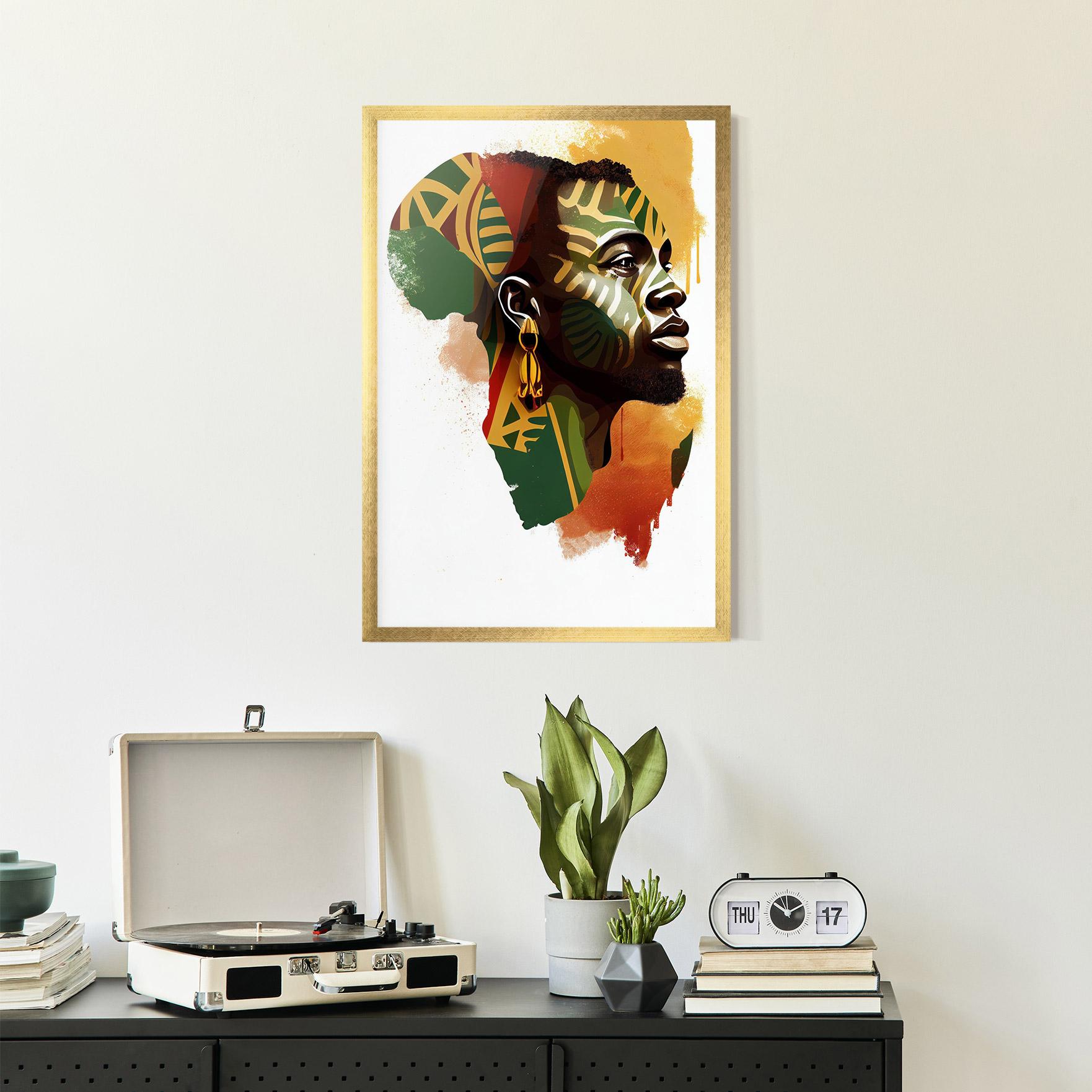 Gerahmte Poster African People Illustration mockup 2