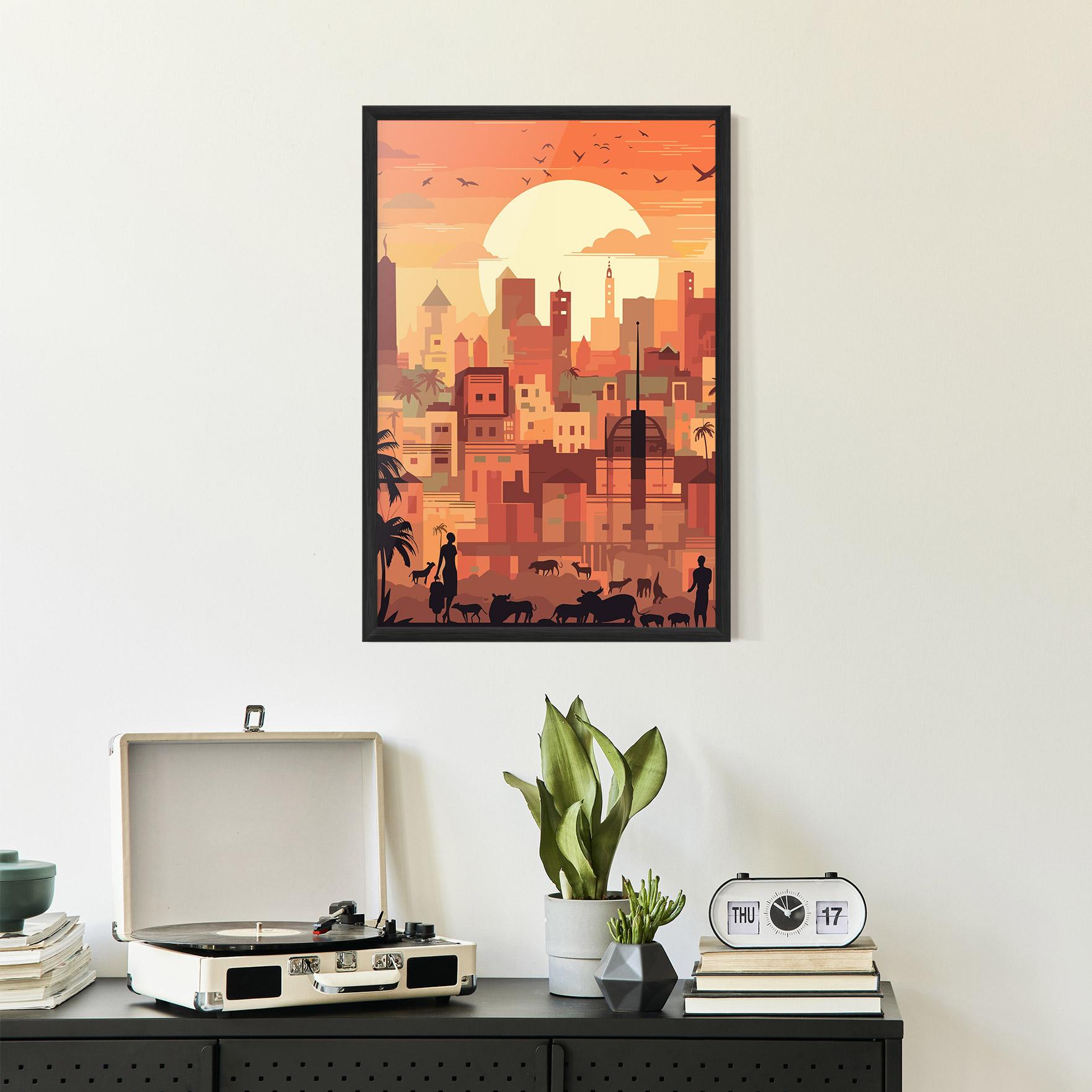 Gerahmte Poster Africa City Sunset mockup 2