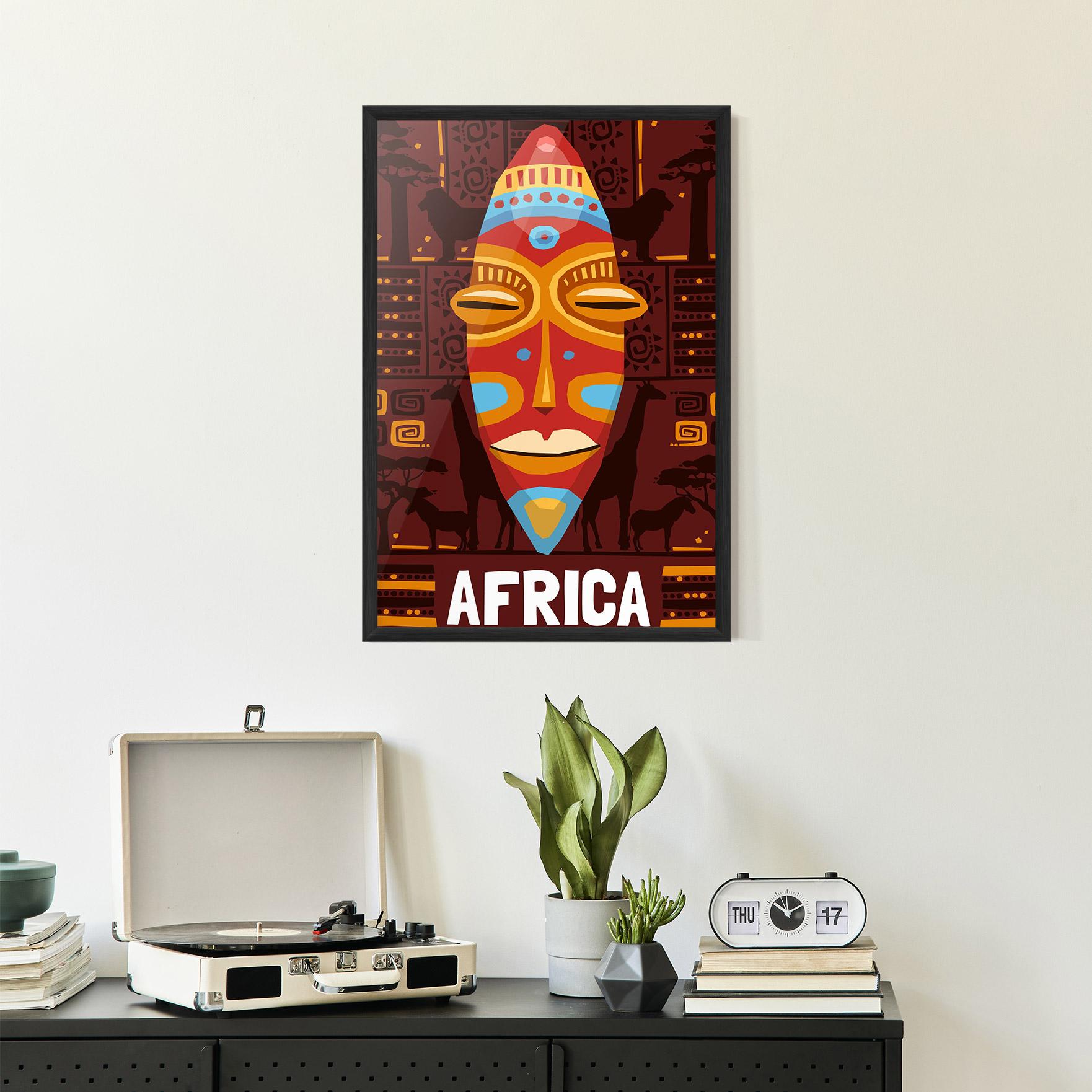 Gerahmte Poster Africa Mask mockup 2