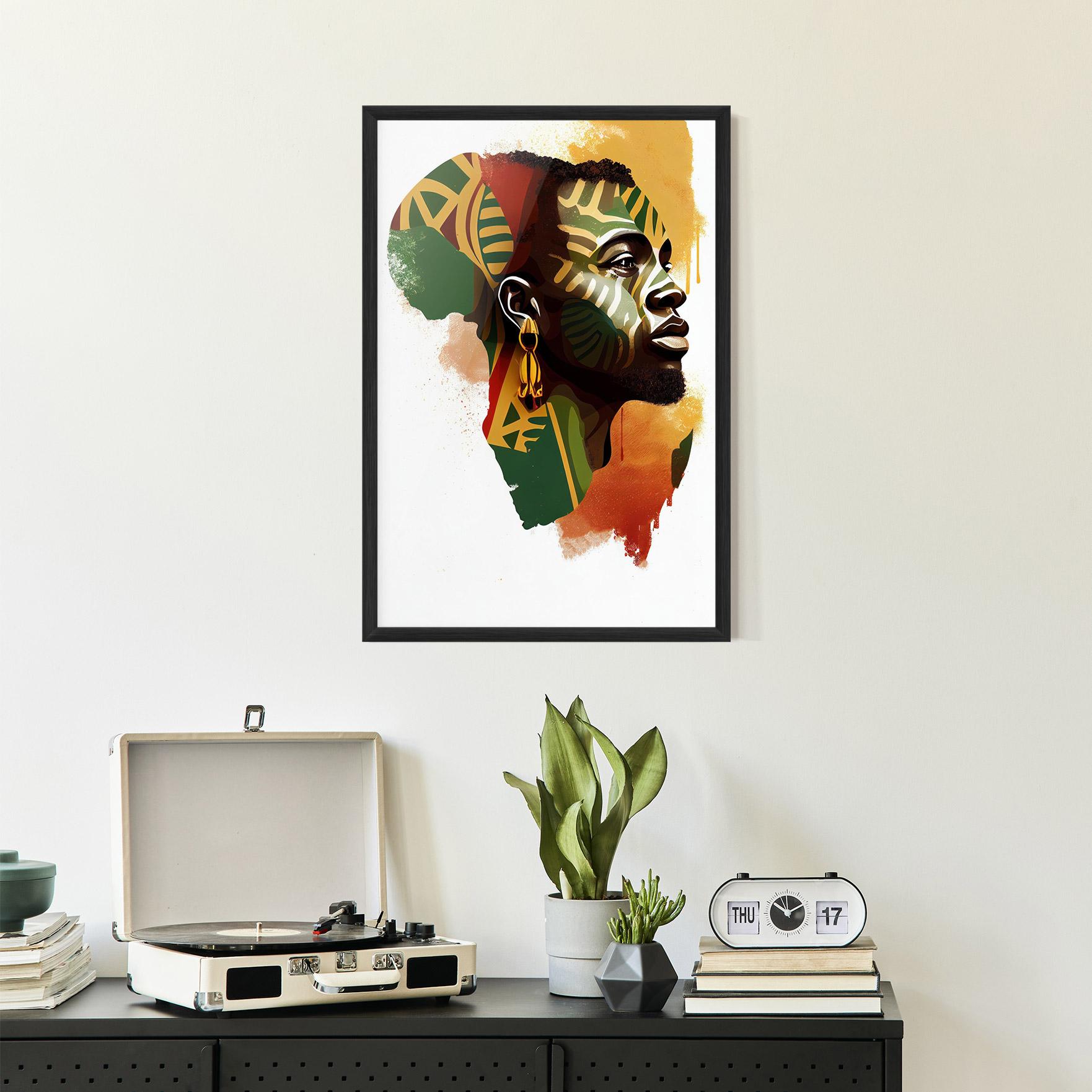 Gerahmte Poster African People Illustration mockup 2