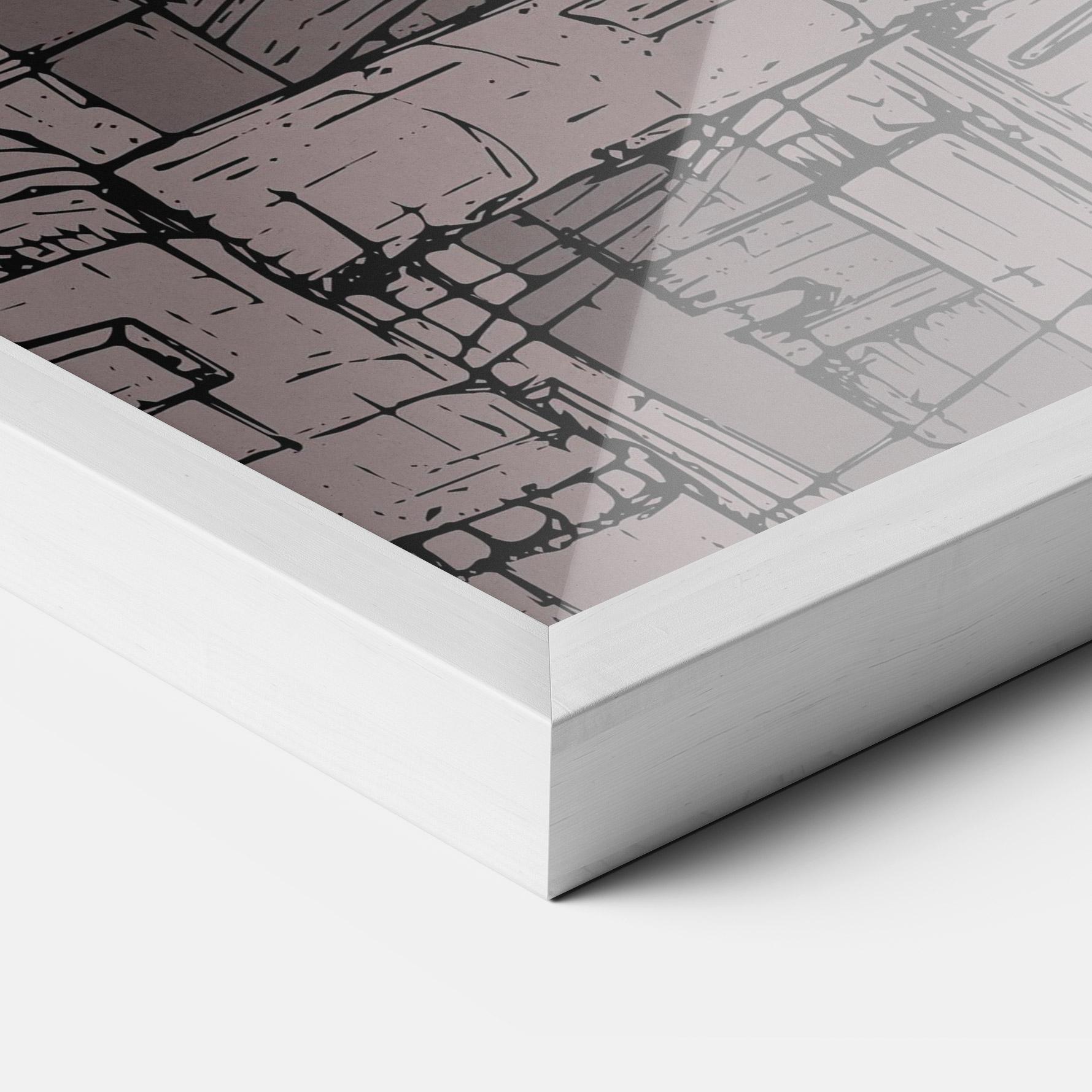 Gerahmte Poster Grey Red City mockup 3