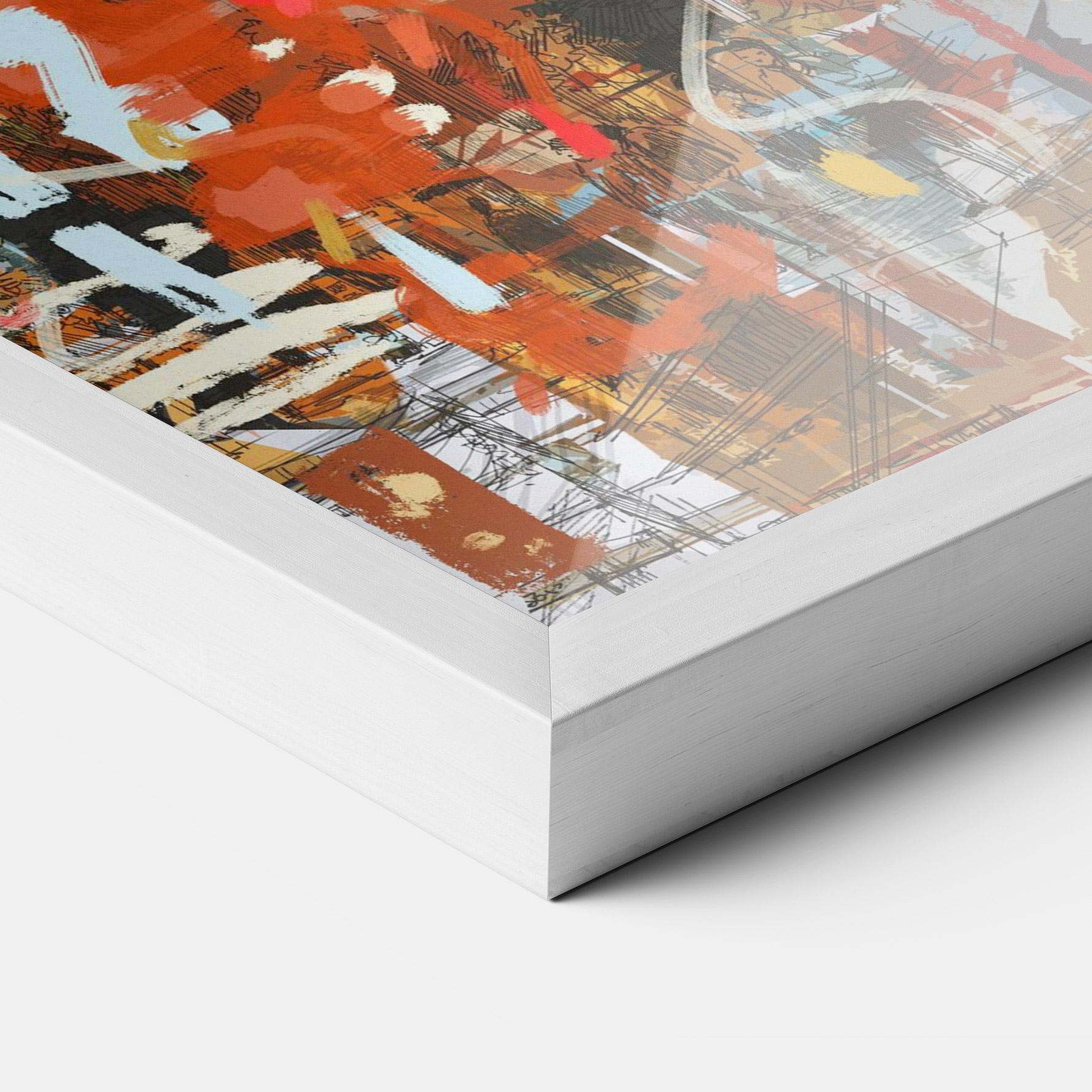 Gerahmte Poster Seamless Colorful City mockup 3