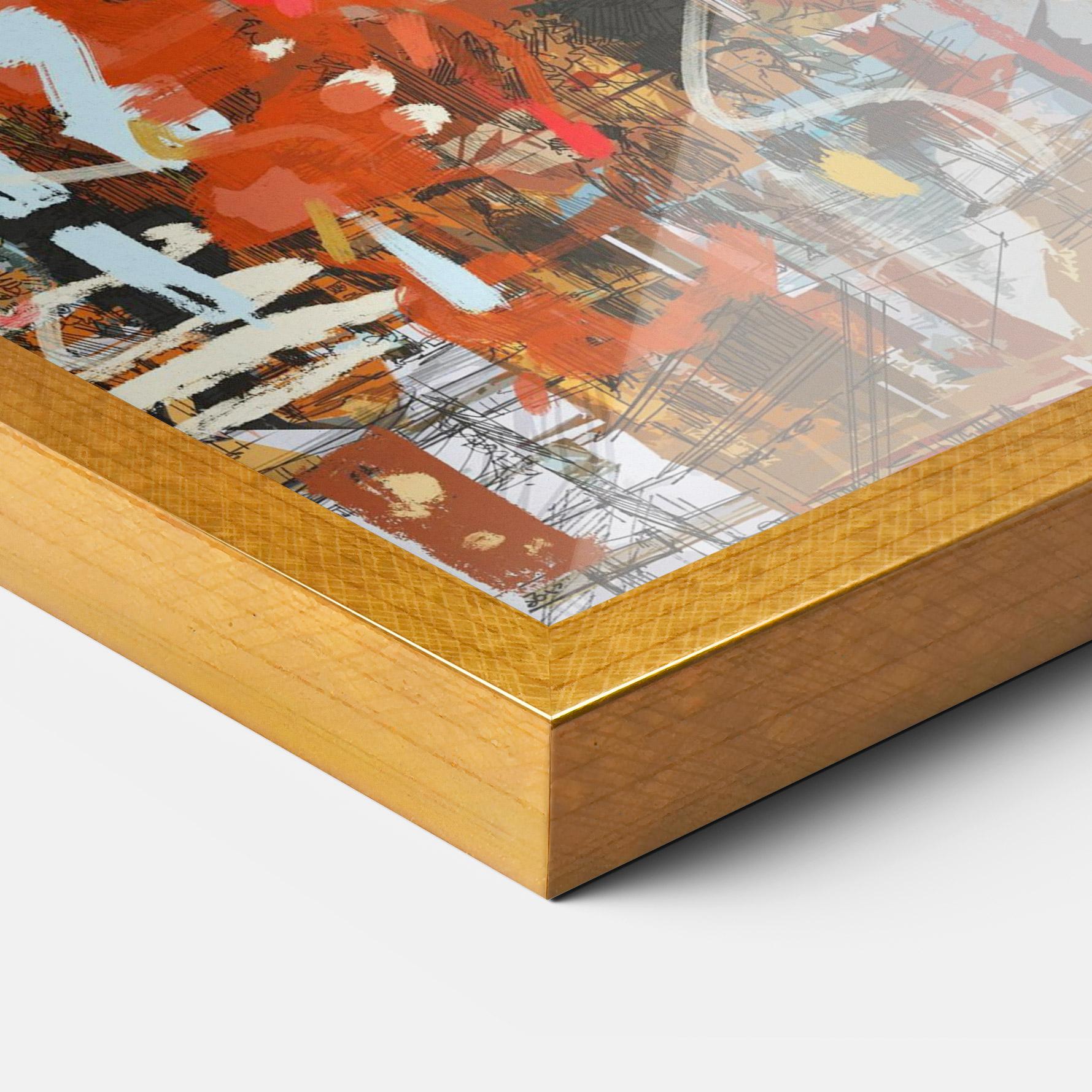 Gerahmte Poster Seamless Colorful City mockup 3