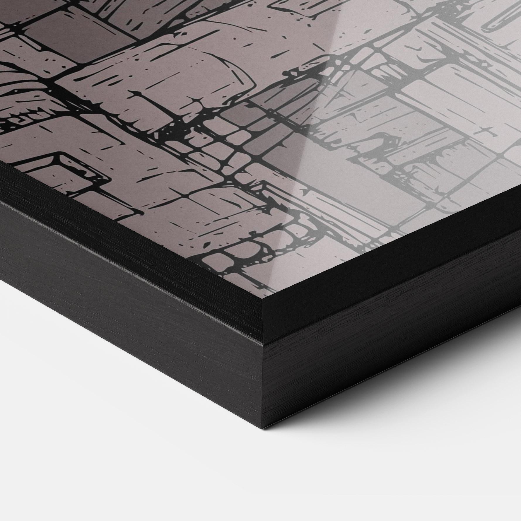 Gerahmte Poster Grey Red City mockup 3