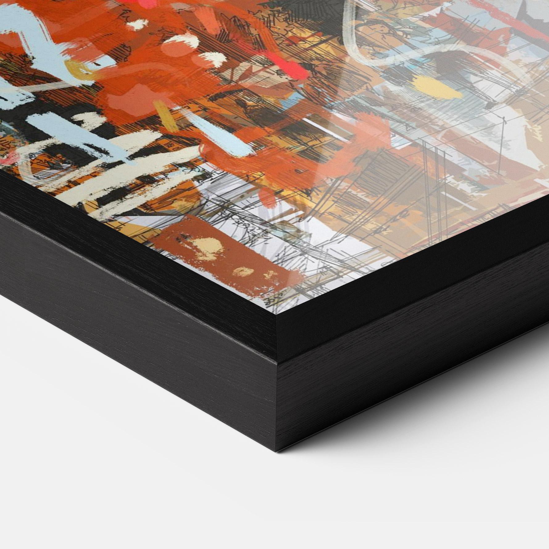 Gerahmte Poster Seamless Colorful City mockup 3