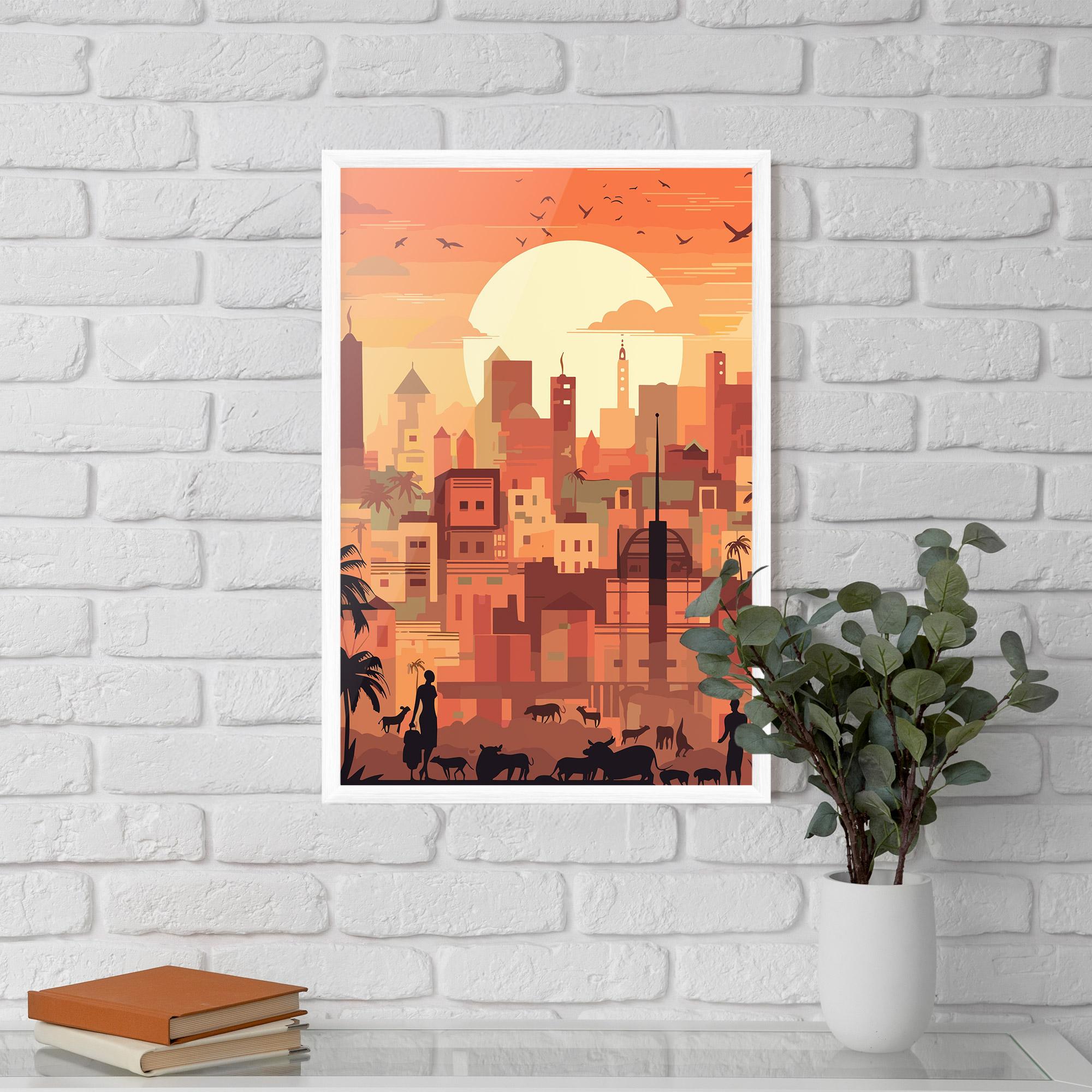 Gerahmte Poster Africa City Sunset mockup 5