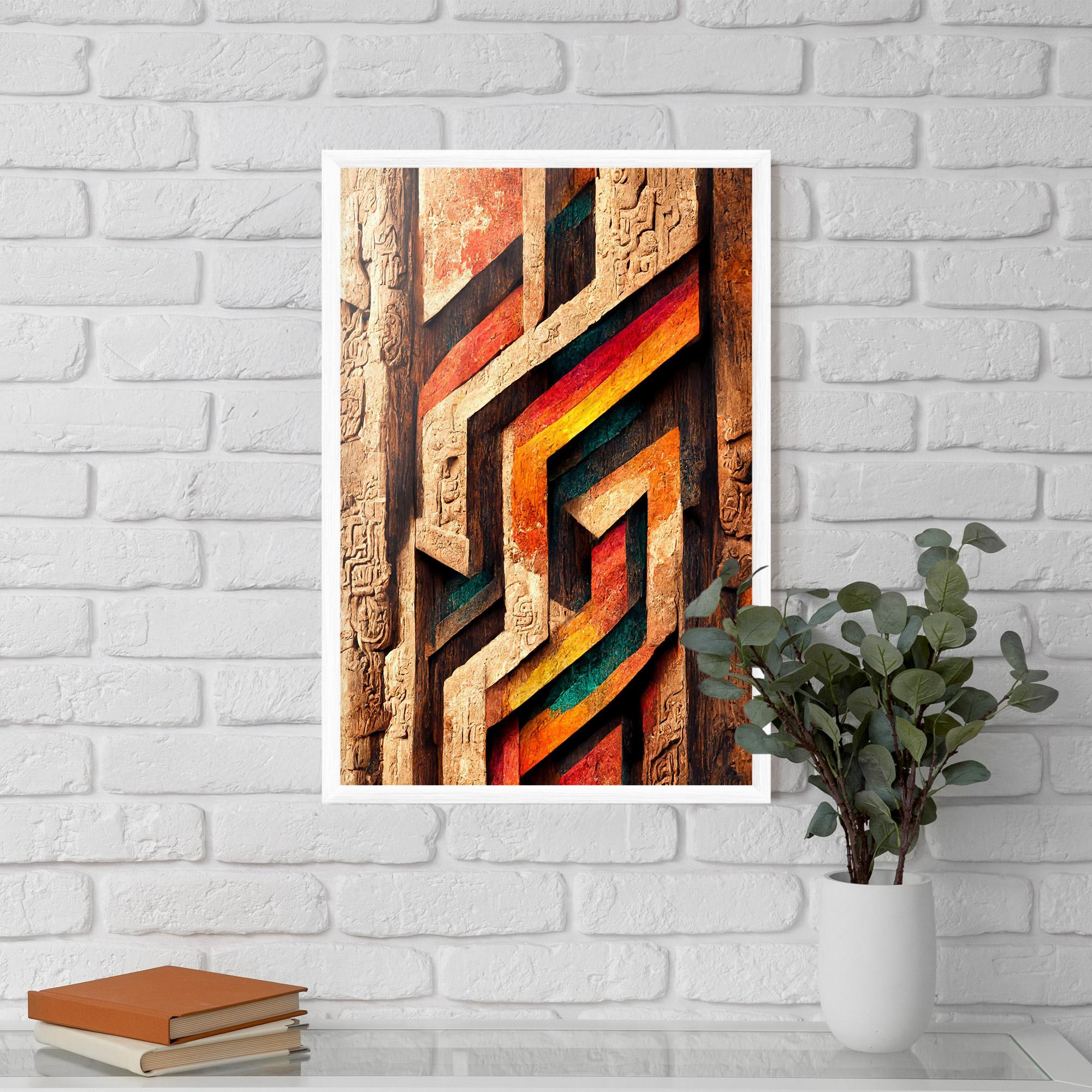 Gerahmte Poster Mayan Style Wood mockup 5