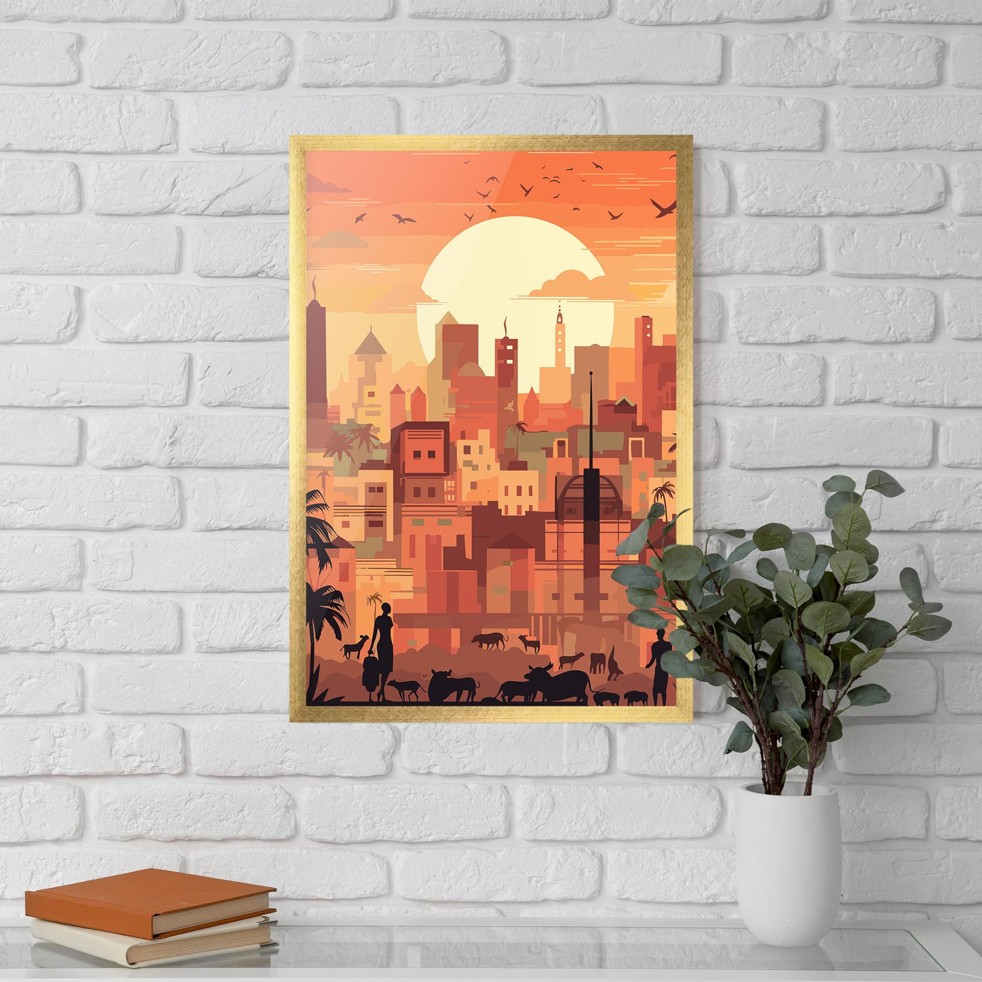 Gerahmte Poster Africa City Sunset mockup 5