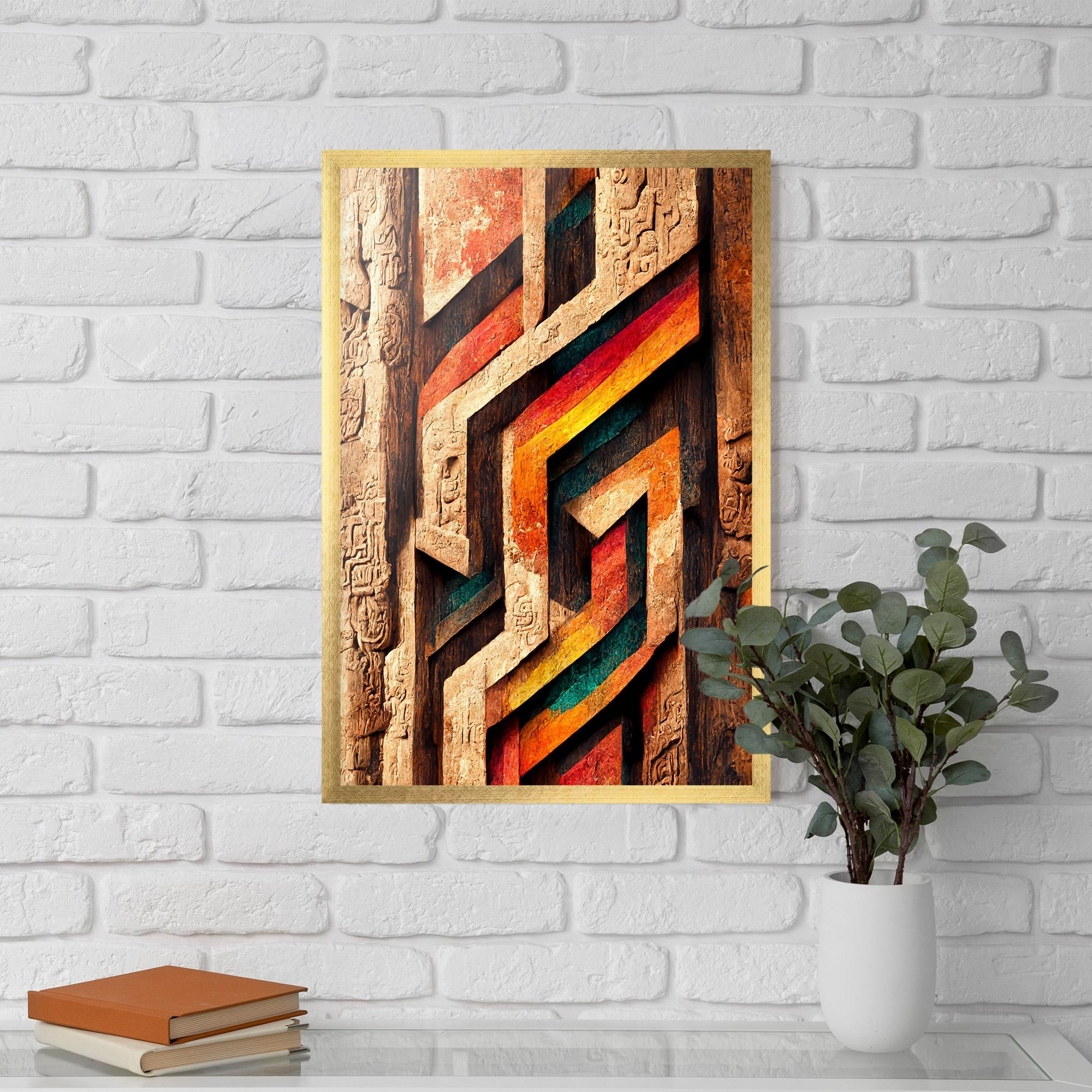Gerahmte Poster Mayan Style Wood mockup 5