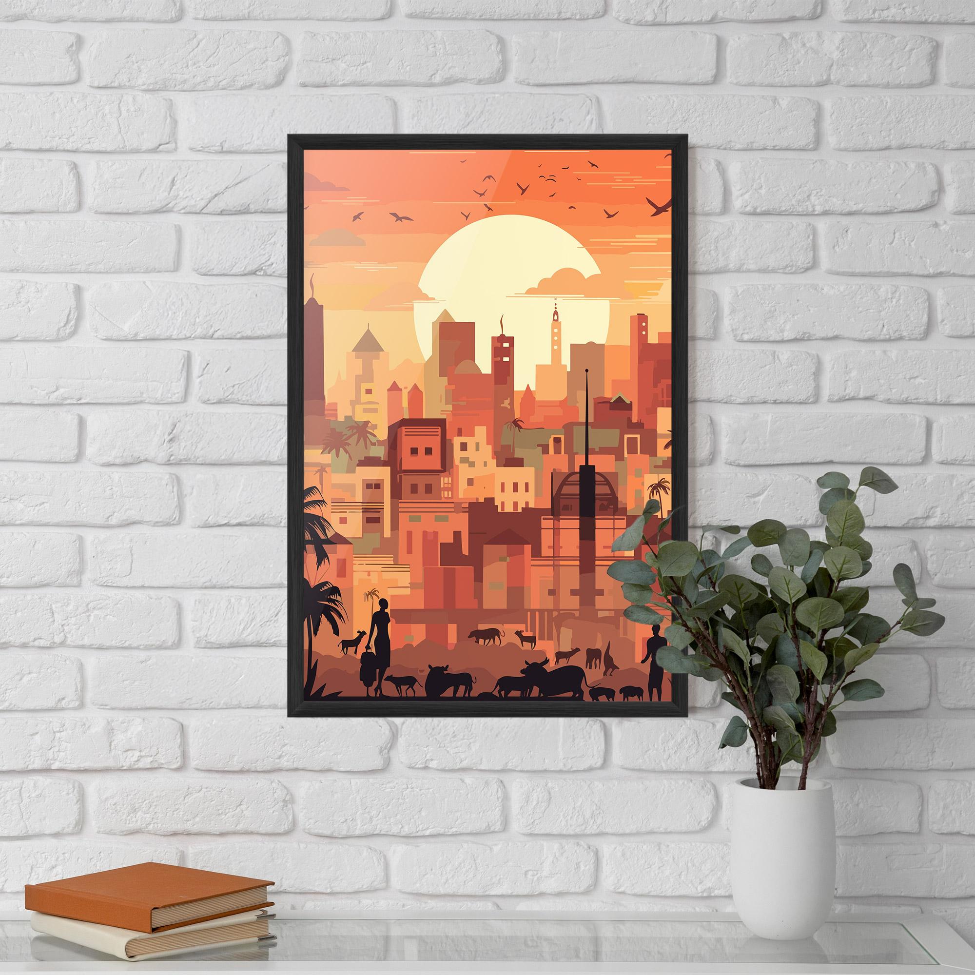 Gerahmte Poster Africa City Sunset mockup 5