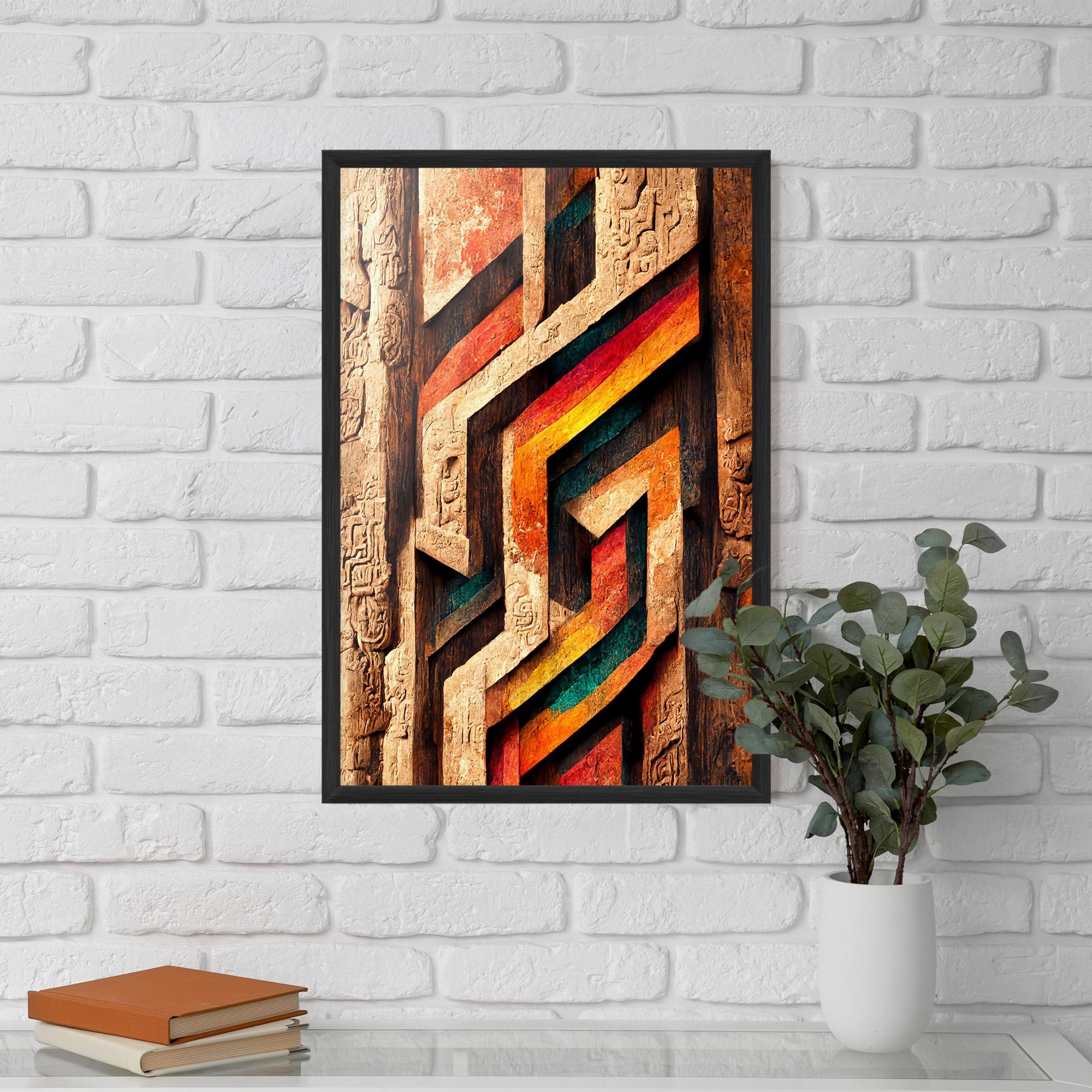 Gerahmte Poster Mayan Style Wood mockup 5