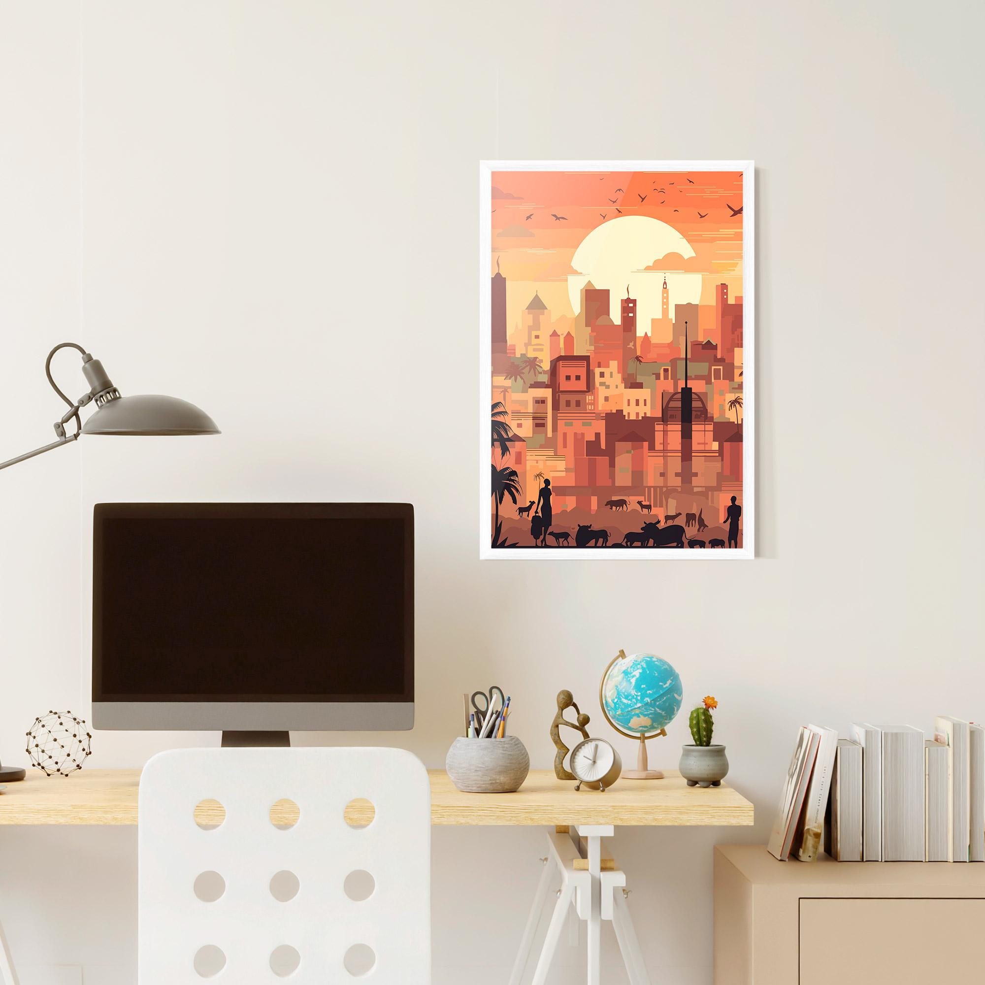 Gerahmte Poster Africa City Sunset mockup 6