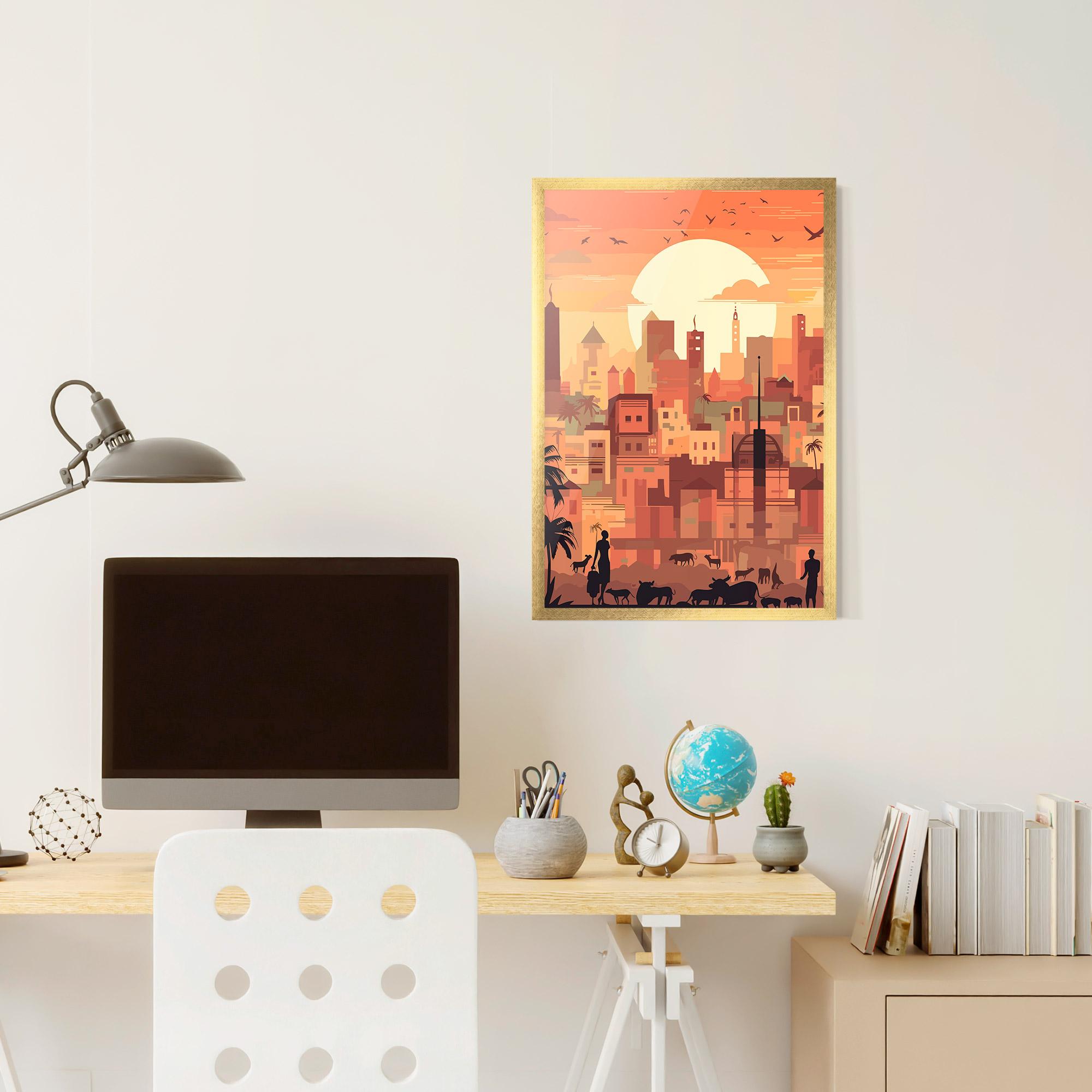 Gerahmte Poster Africa City Sunset mockup 6