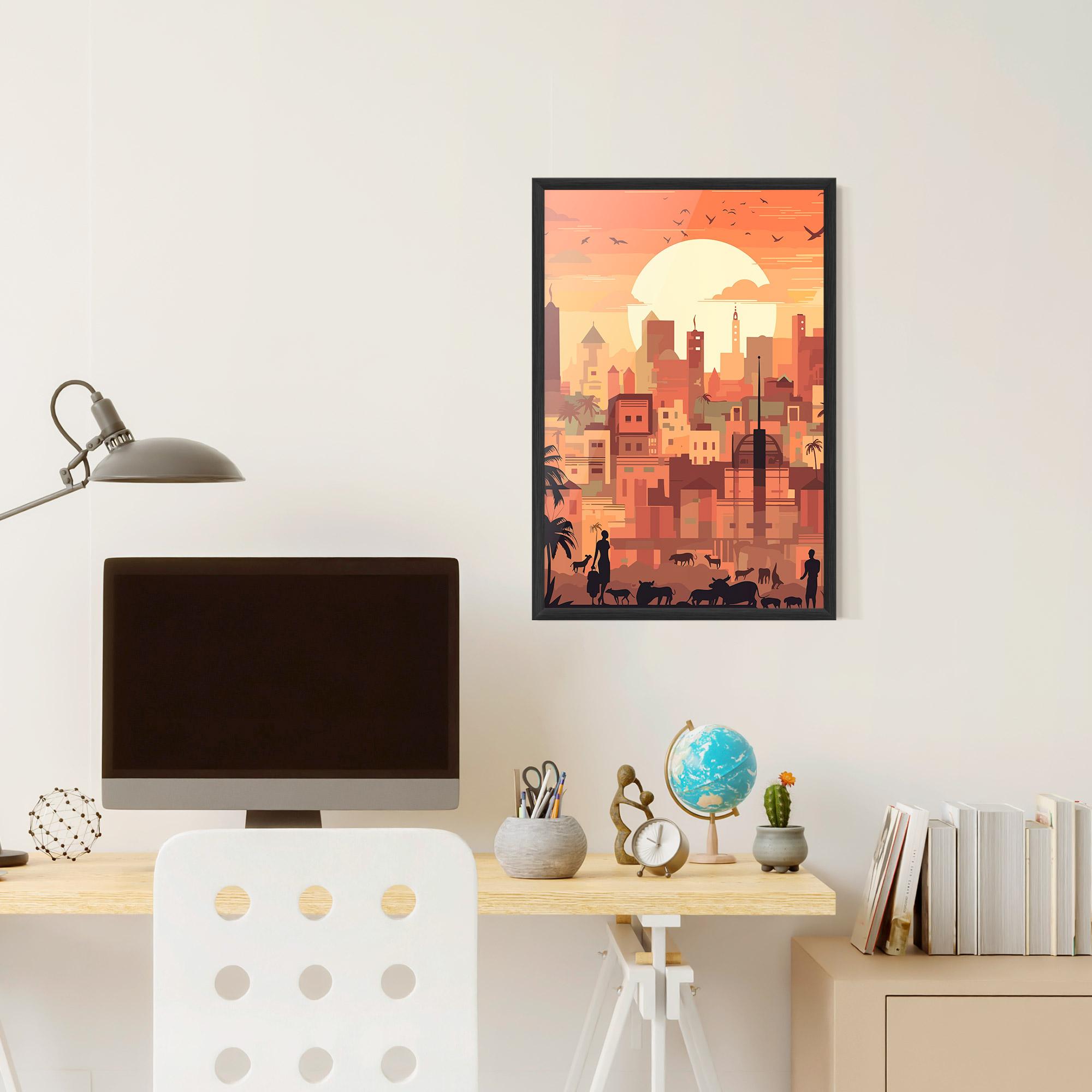 Gerahmte Poster Africa City Sunset mockup 6