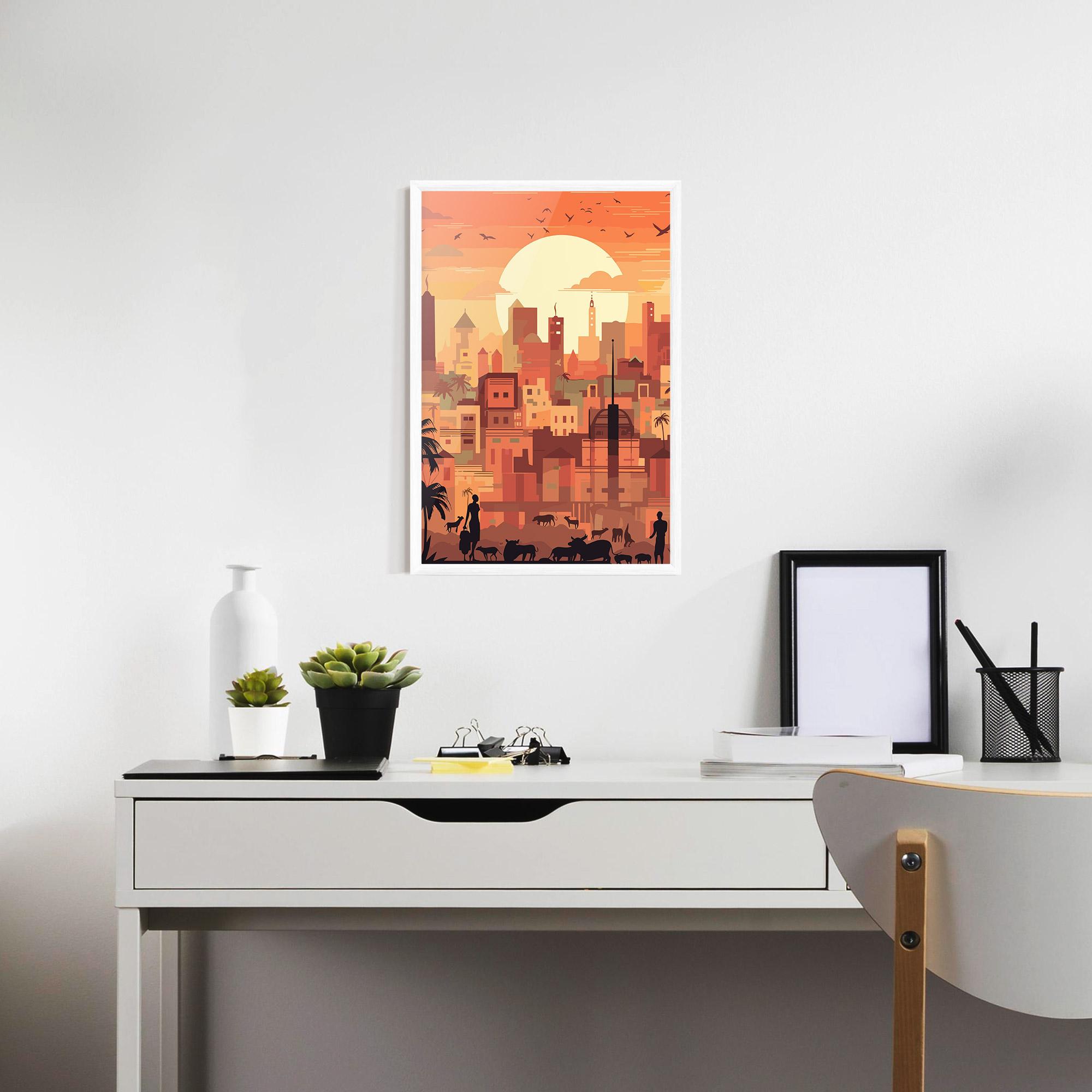Gerahmte Poster Africa City Sunset mockup 7