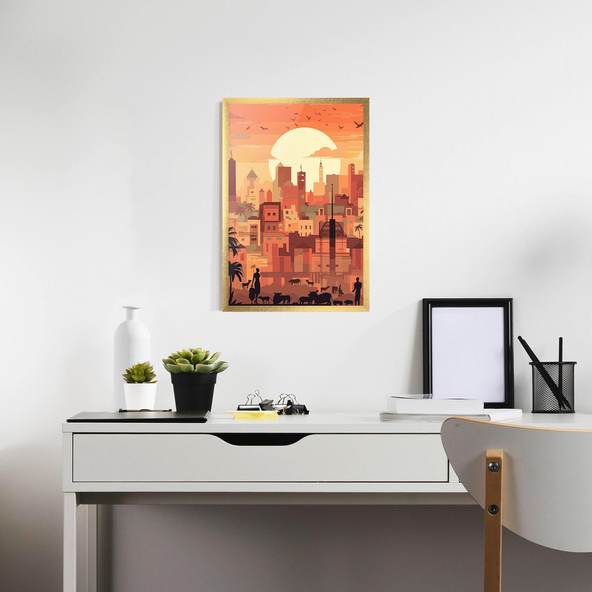 Gerahmte Poster Africa City Sunset mockup 7