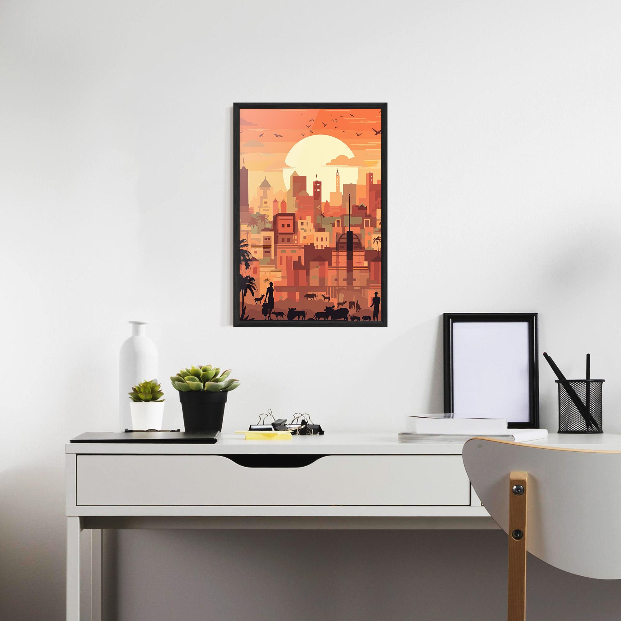 Gerahmte Poster Africa City Sunset mockup 7