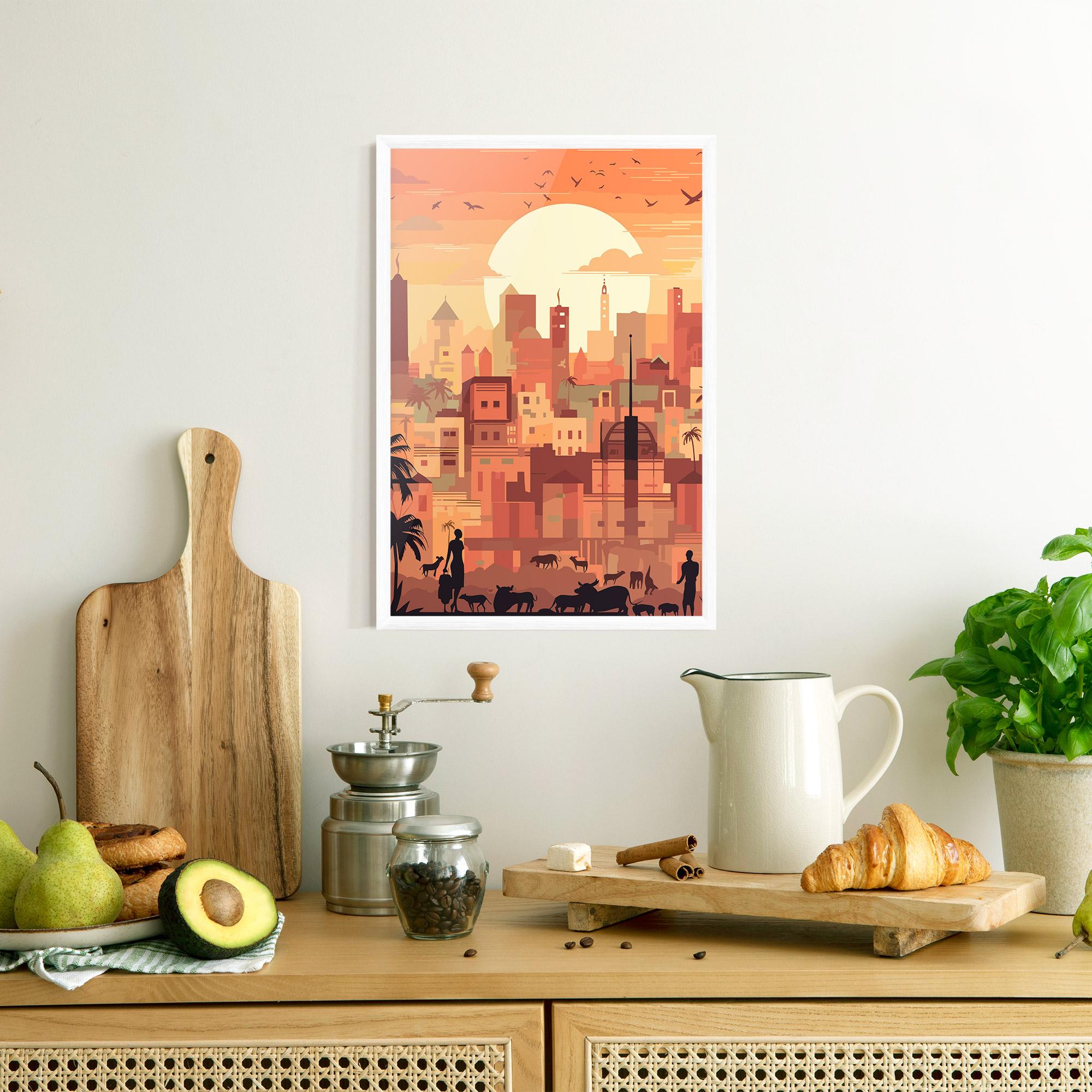 Gerahmte Poster Africa City Sunset mockup 8