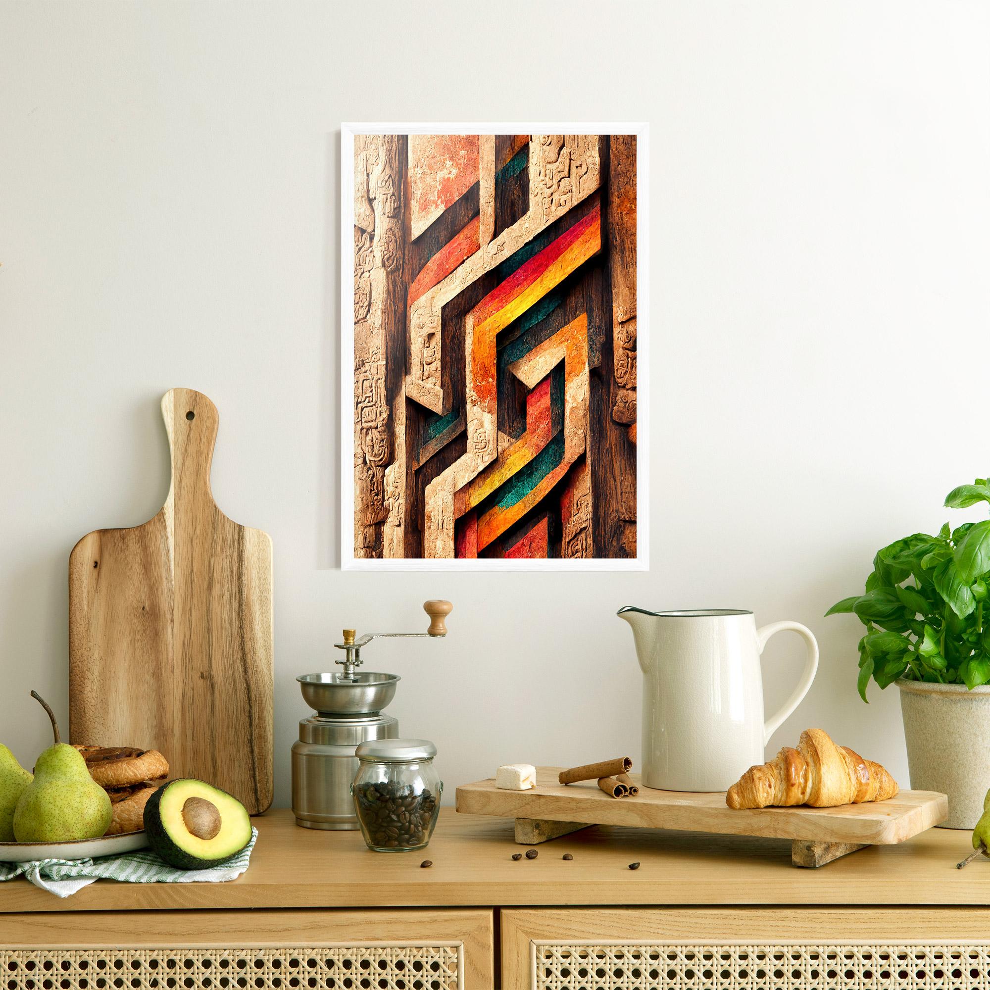 Gerahmte Poster Mayan Style Wood mockup 8