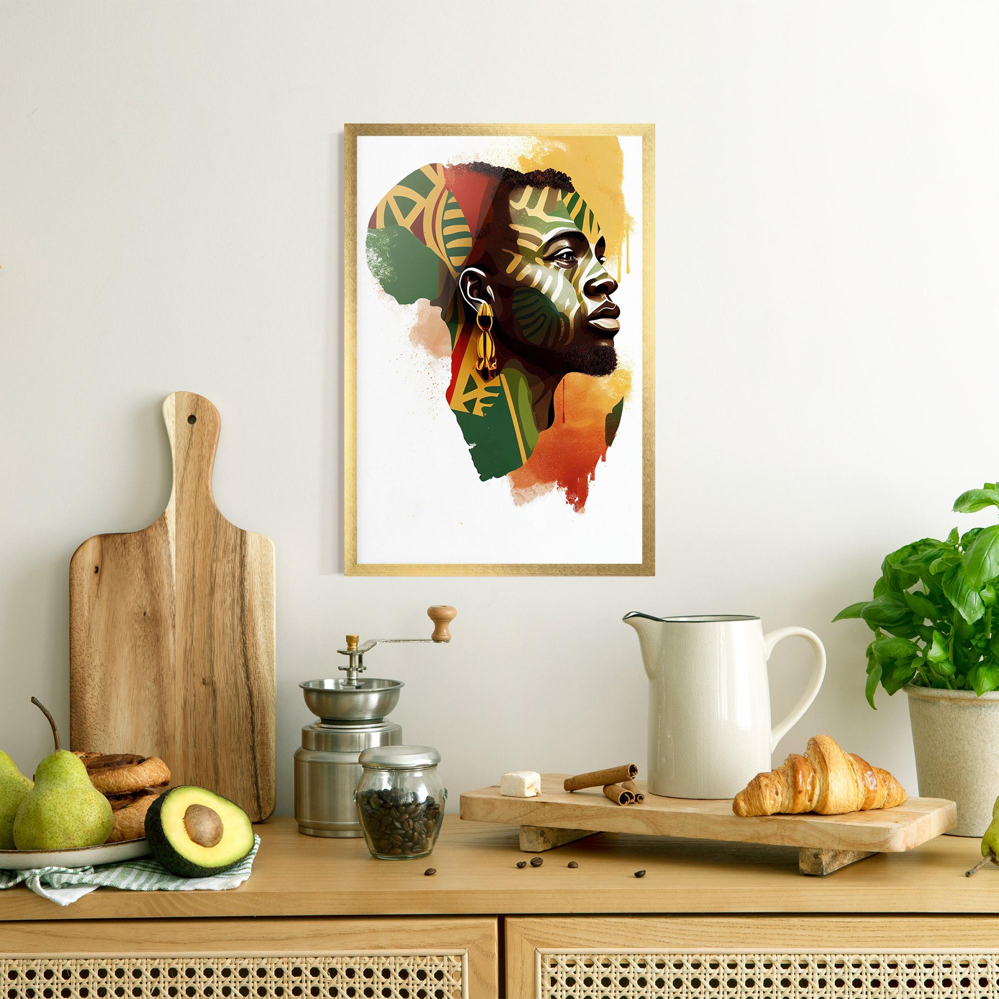 Gerahmte Poster African People Illustration mockup 8