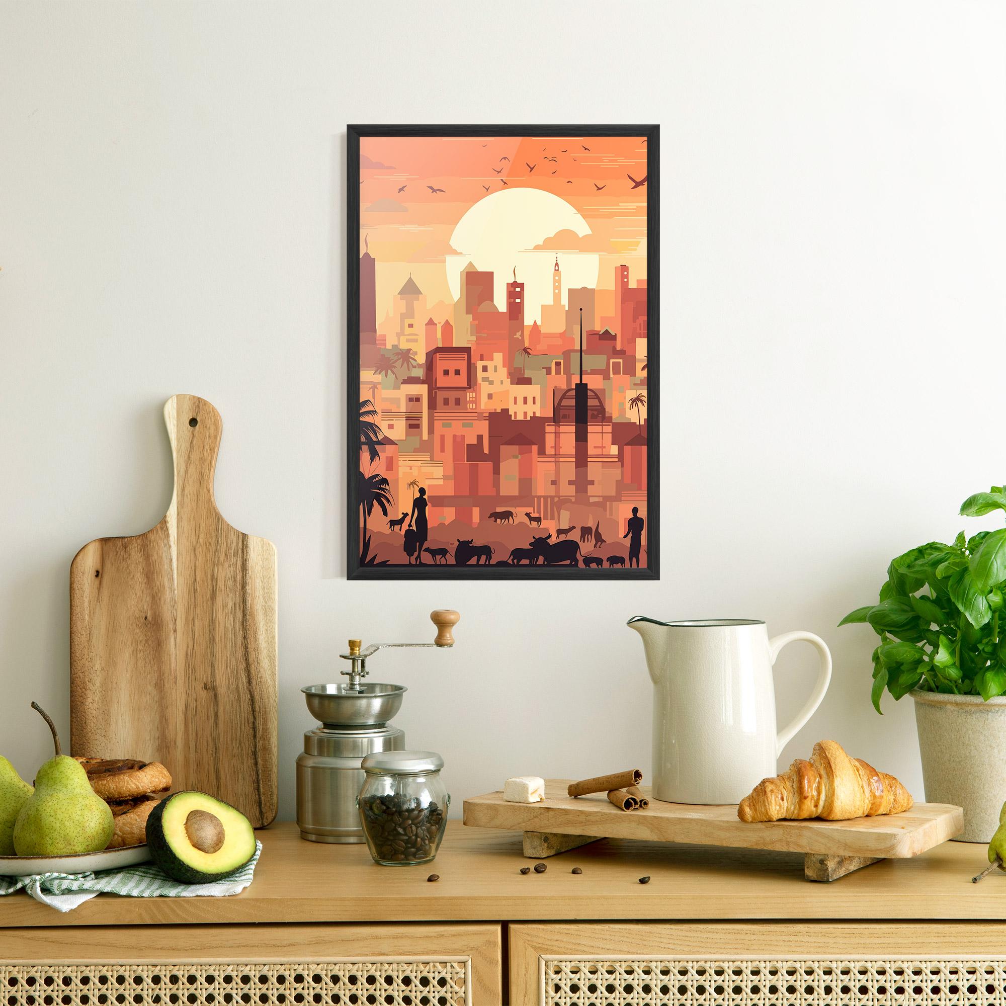 Gerahmte Poster Africa City Sunset mockup 8