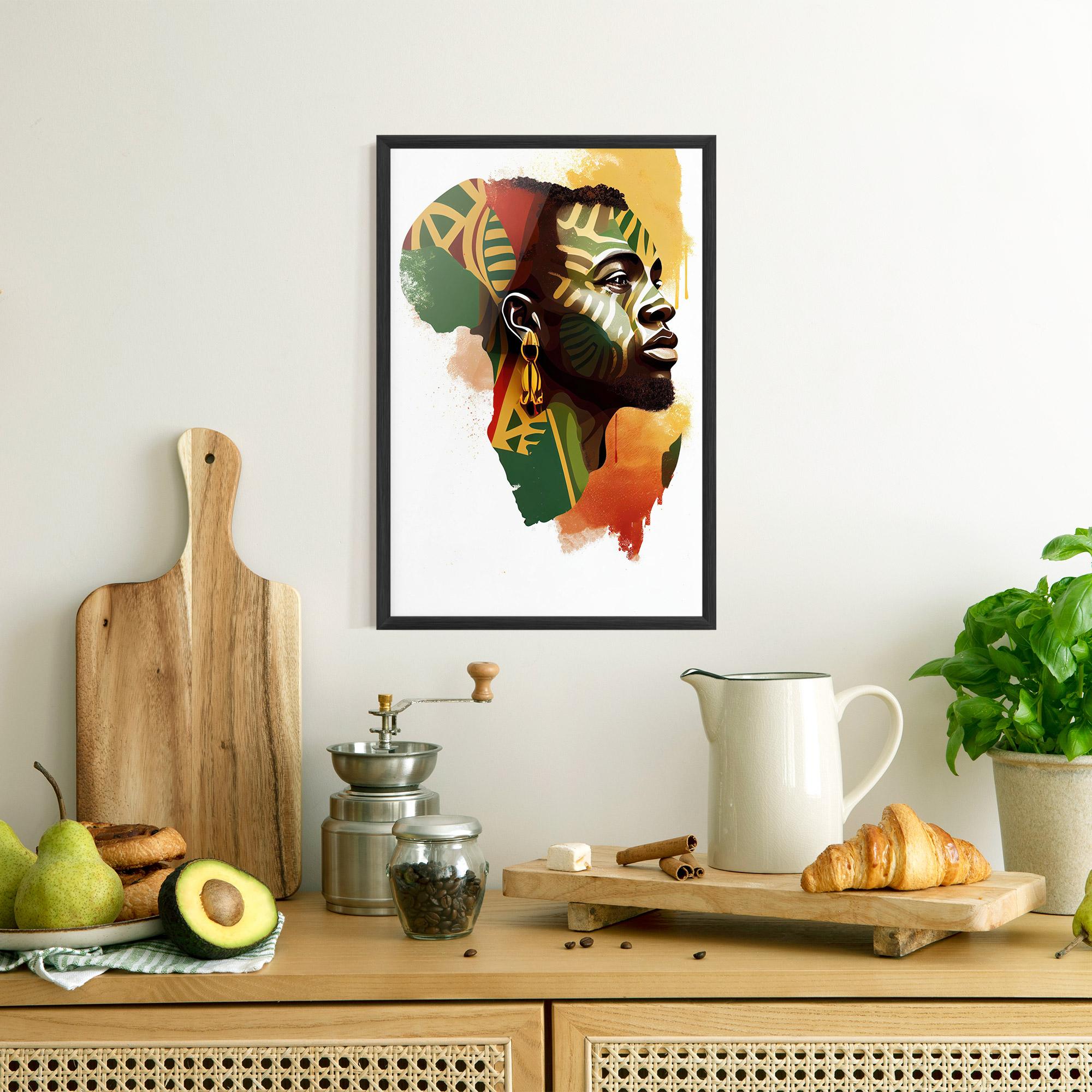 Gerahmte Poster African People Illustration mockup 8